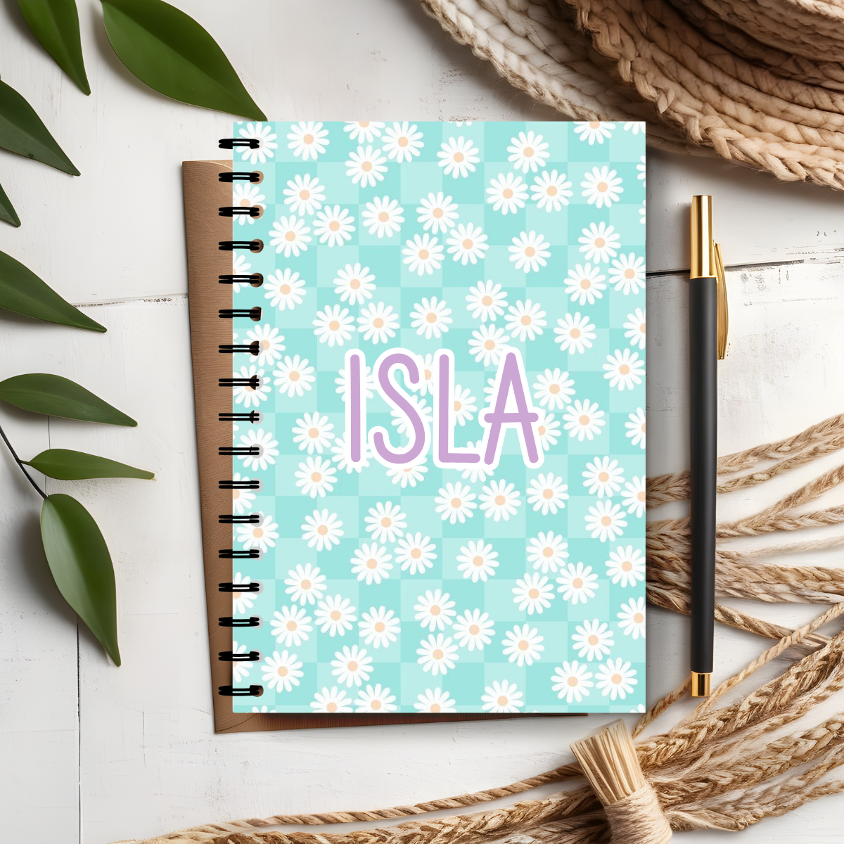 Personalised Daisy Print Notebook
