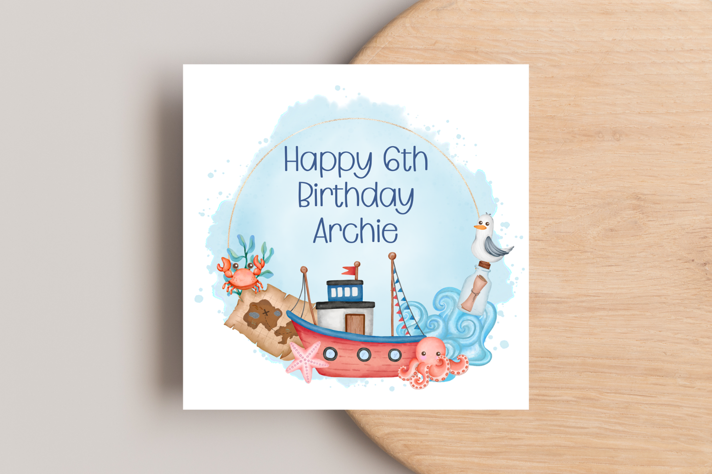Personalised Ocean Birthday Card