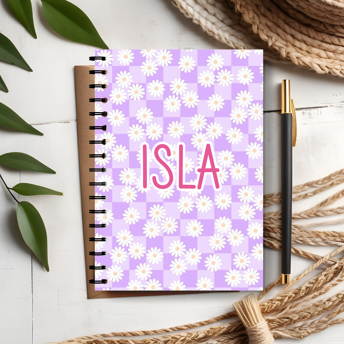 Personalised Daisy Print Notebook