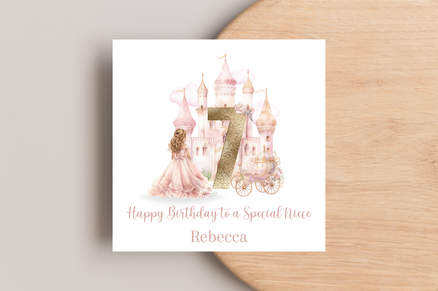 Personalised Princess Numbered Birthday Card