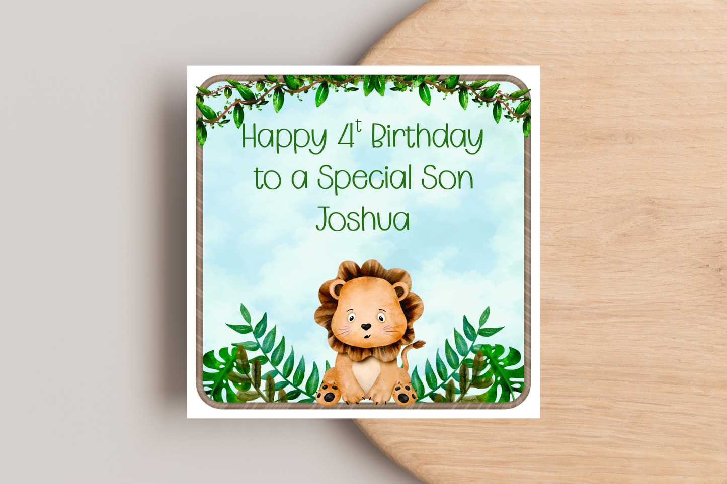 Personalised Jungle Animal Themed Birthday Card