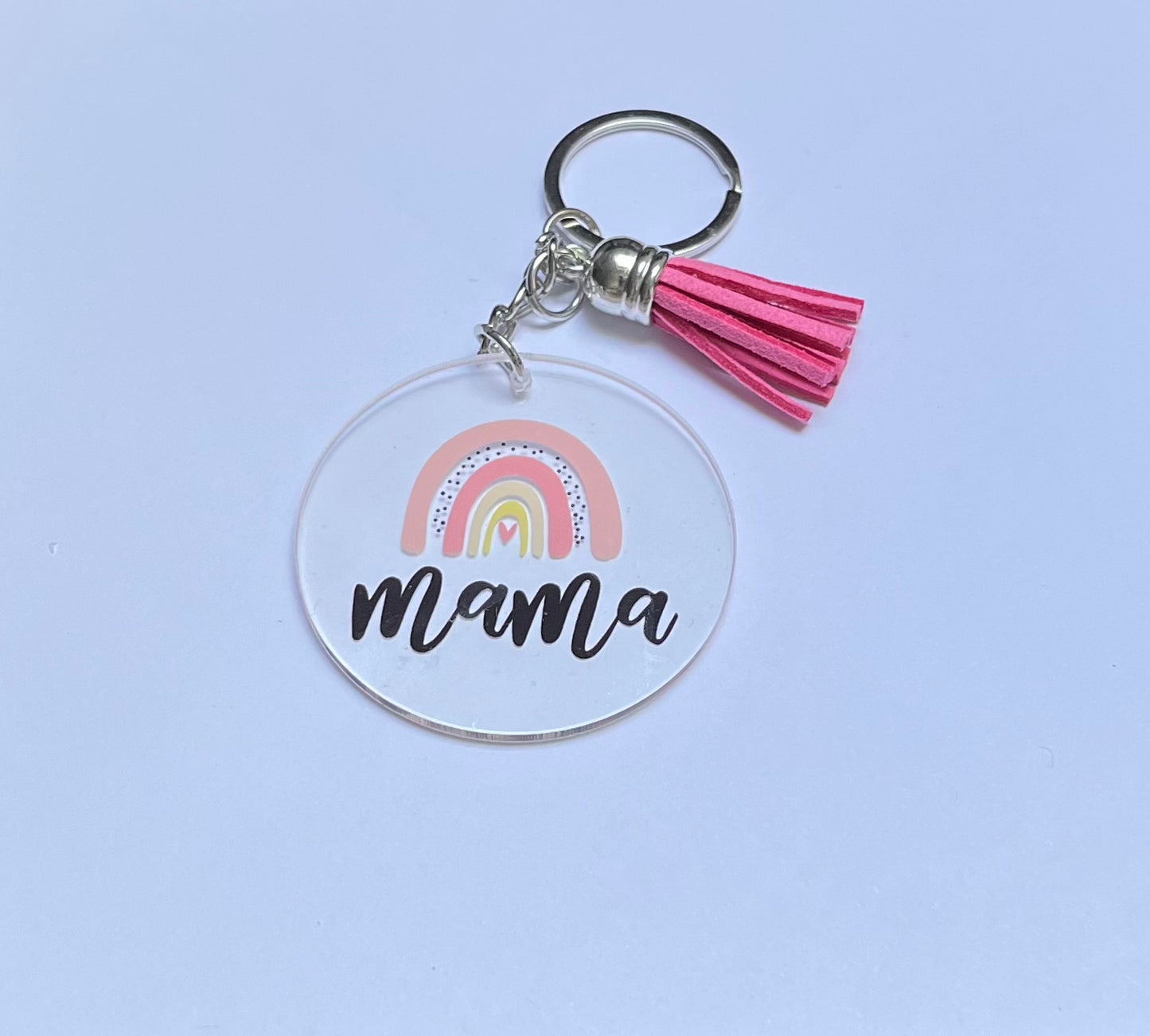 Mama rainbow Keyring with matching tassel