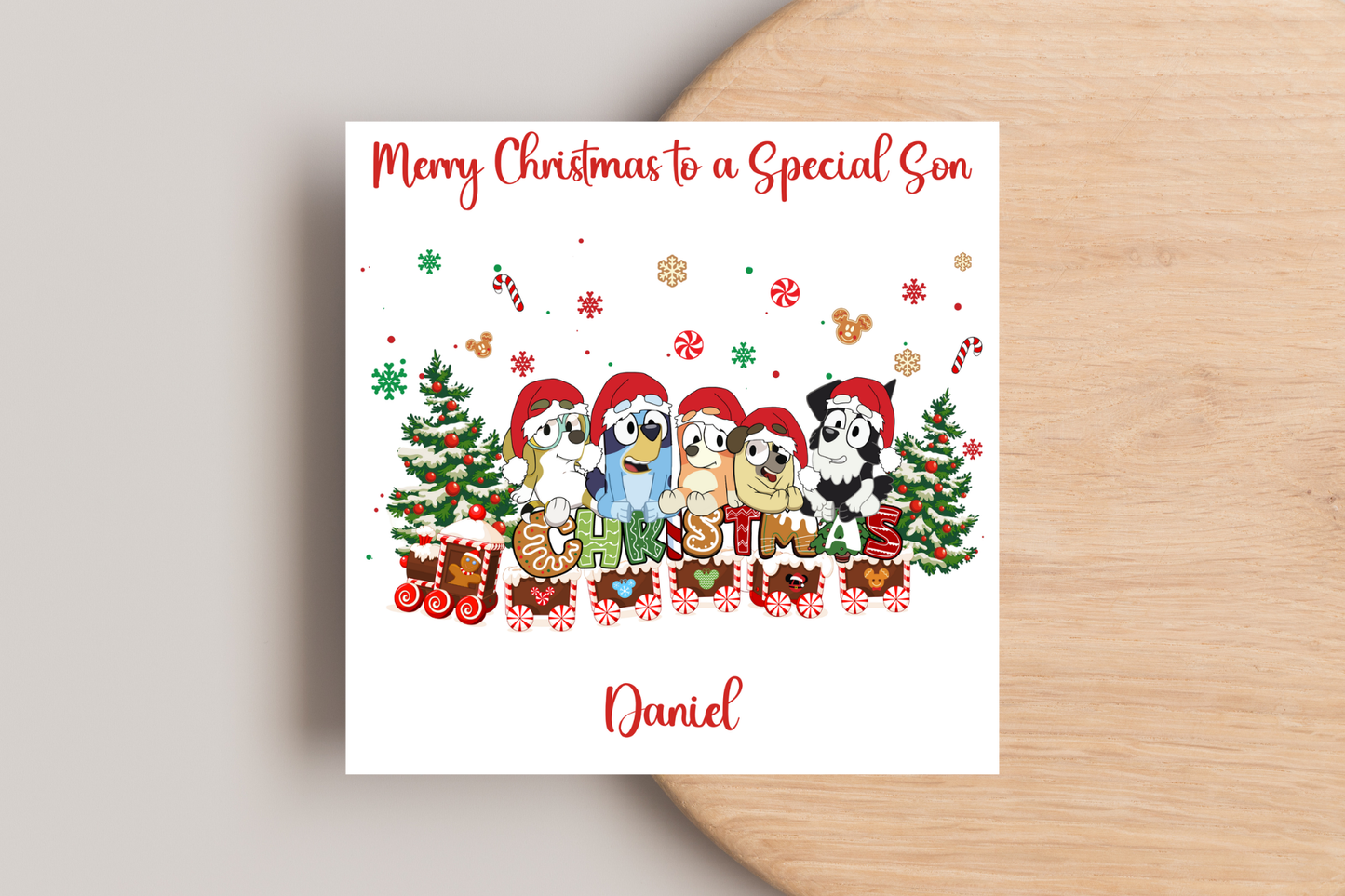 Personalised Bluey Christmas Card