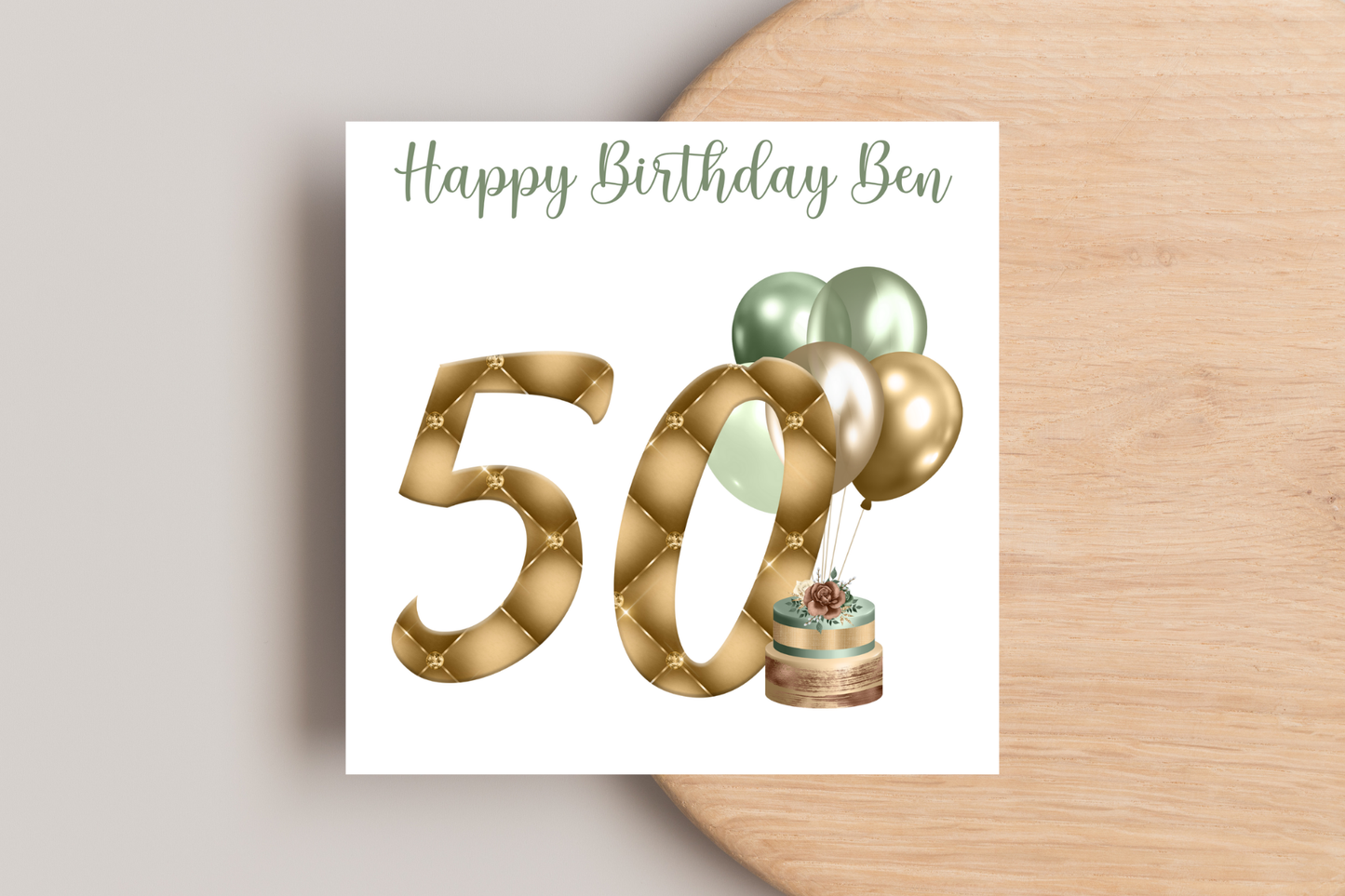 Personalised Golden Milestone Birthday Card