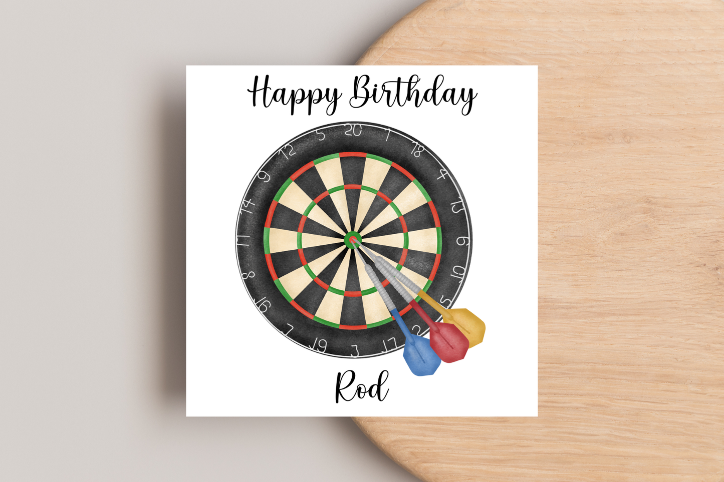 Personalised Darts Birthday Card