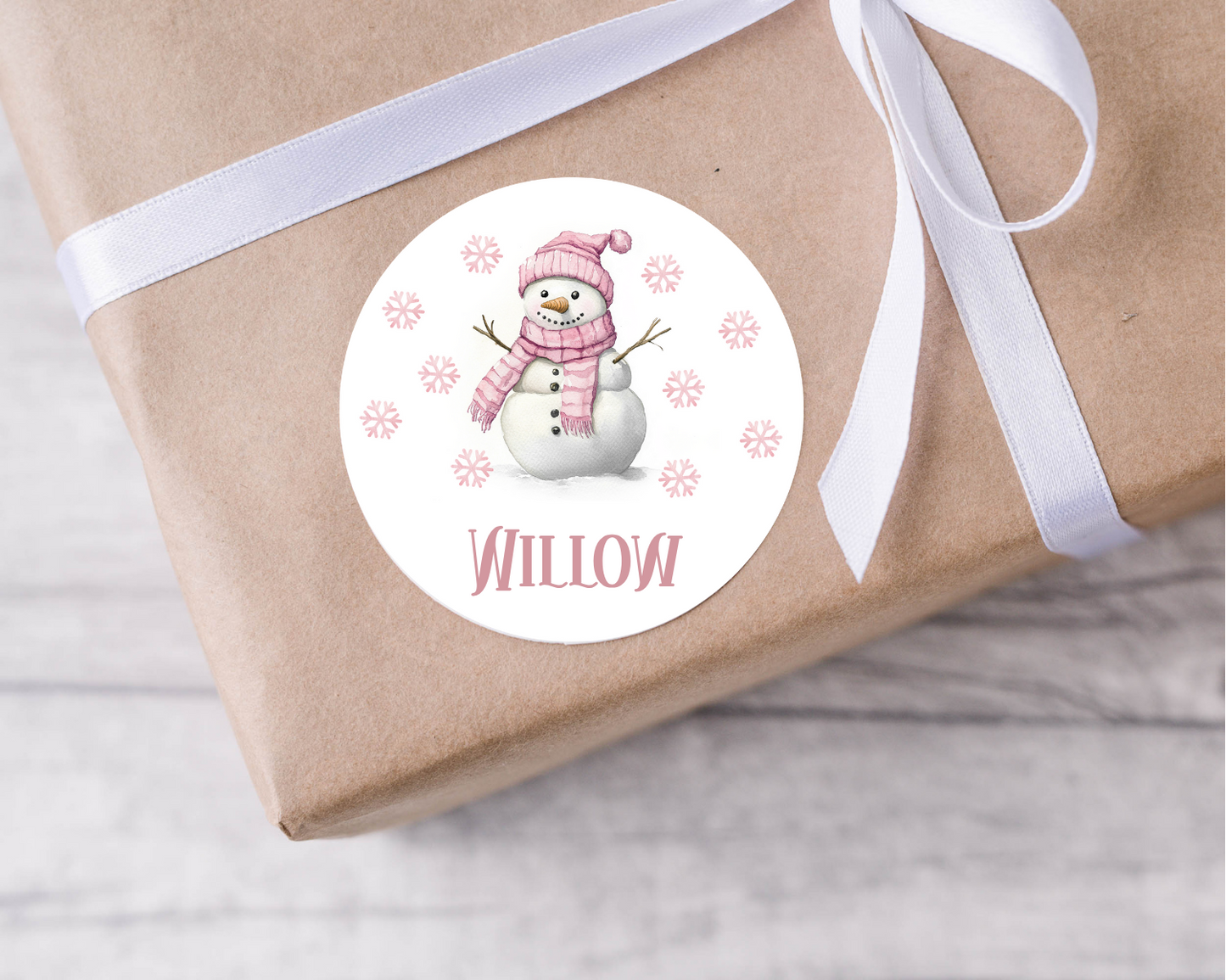 Personalised Pink Christmas Present Labels