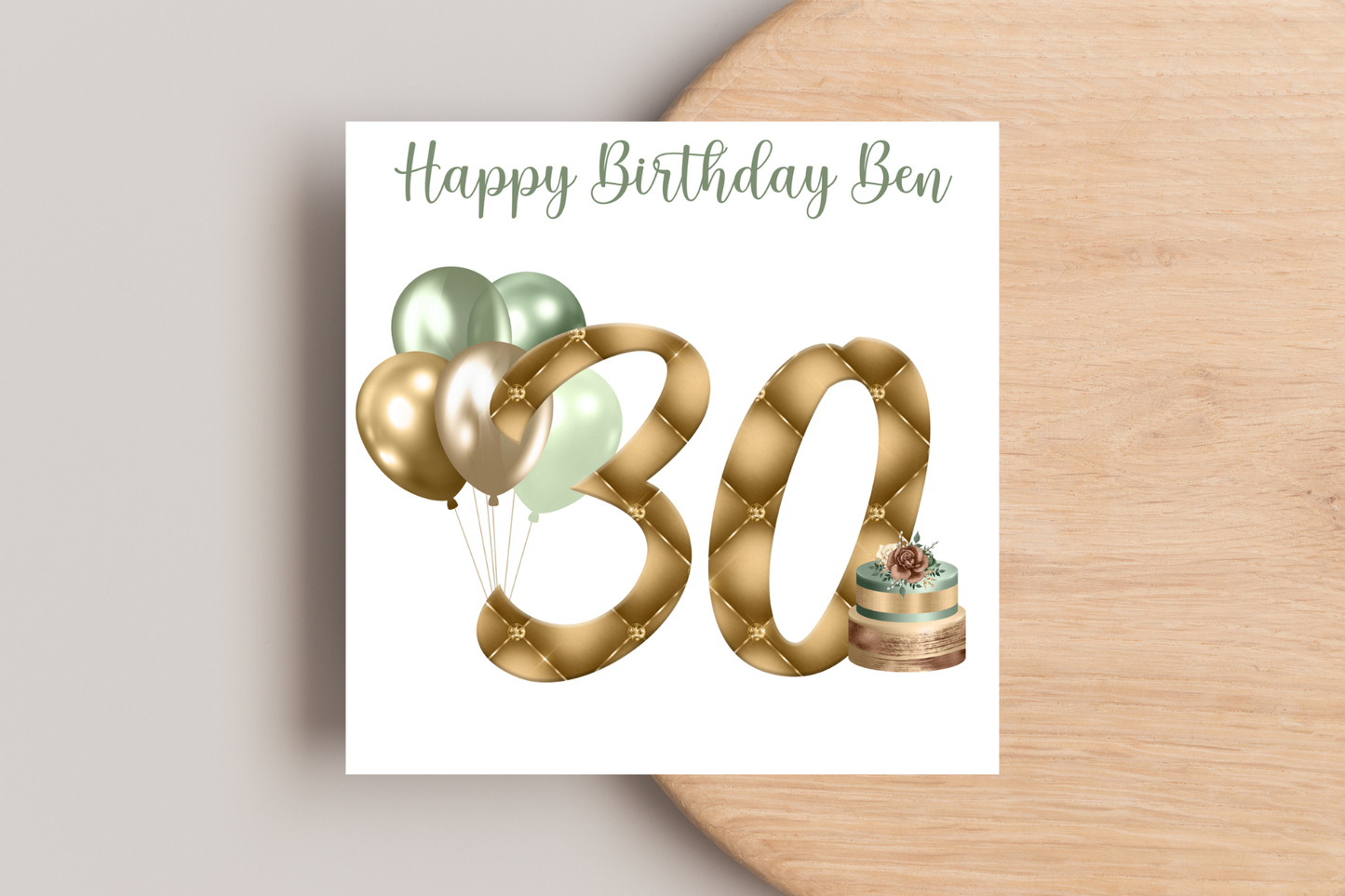 Personalised Golden Milestone Birthday Card