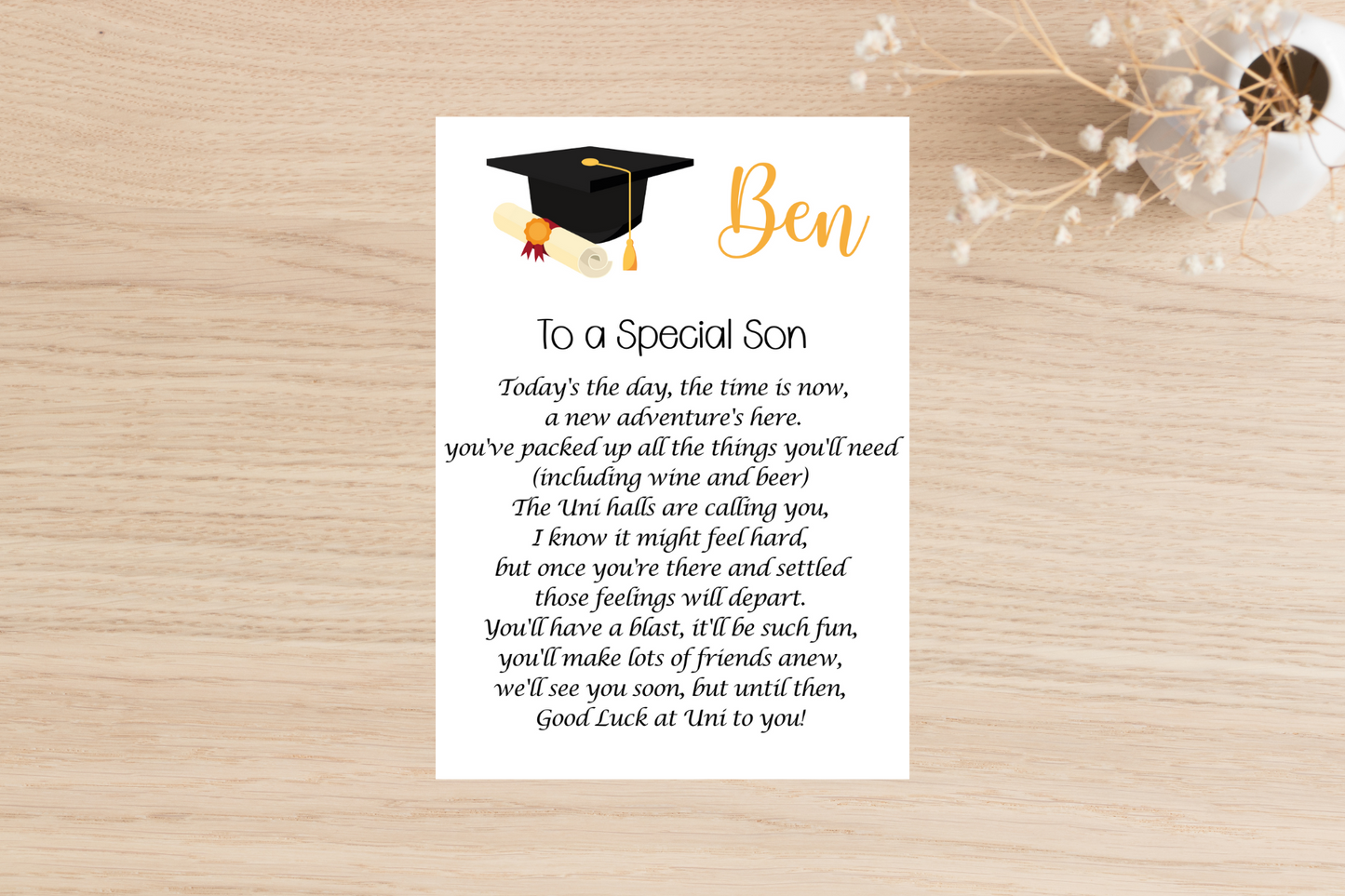 Personalised Off to Uni Card