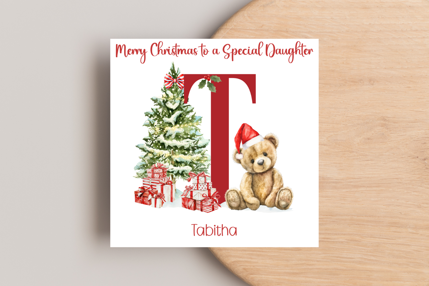 Personalised Teddy Bear Christmas Card