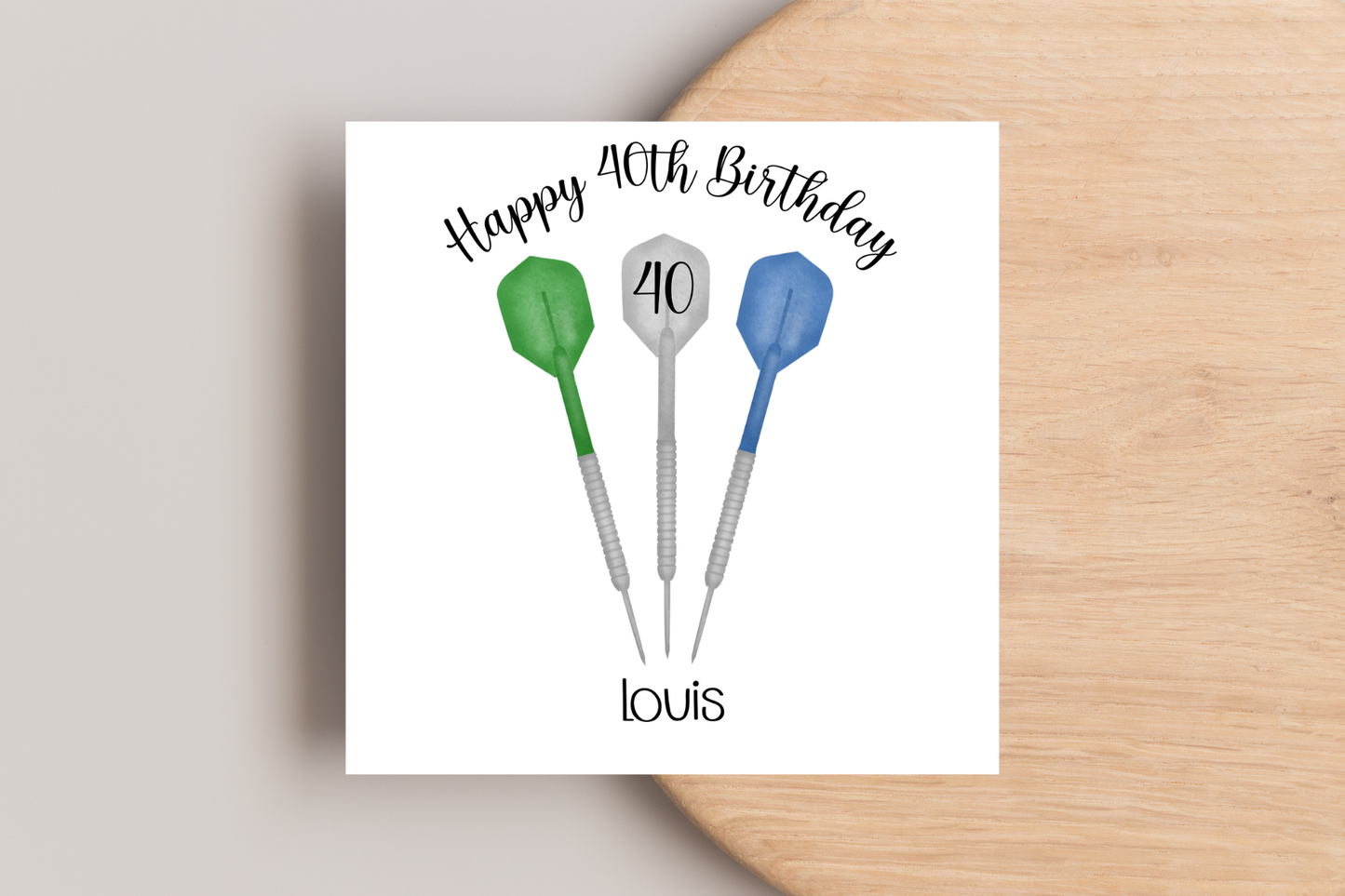Personalised Darts Birthday Card