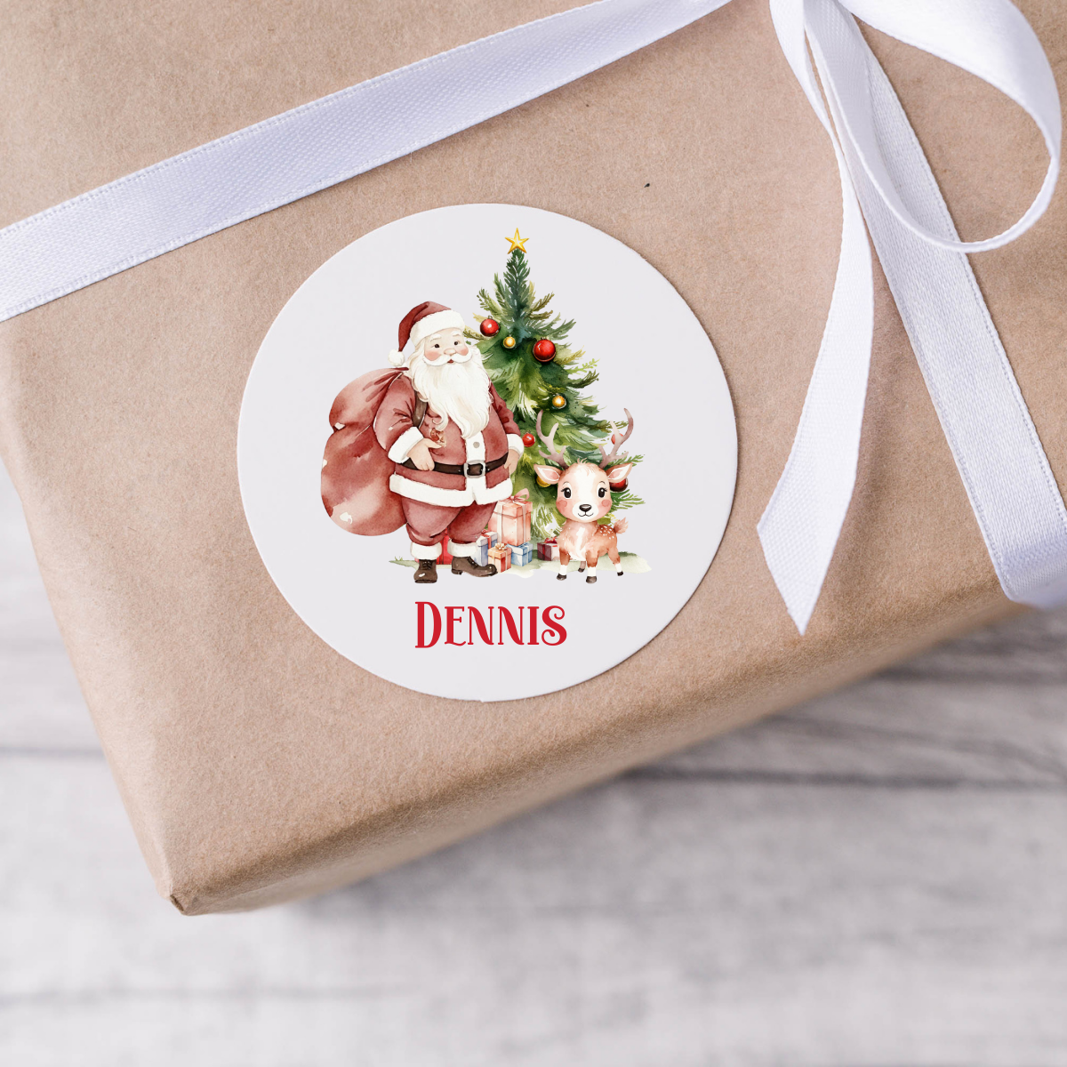 Personalised Santa Christmas Present Labels - 12 per sheet
