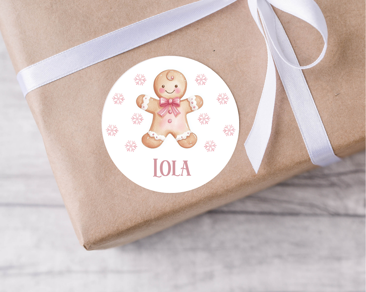 Personalised Pink Christmas Present Labels