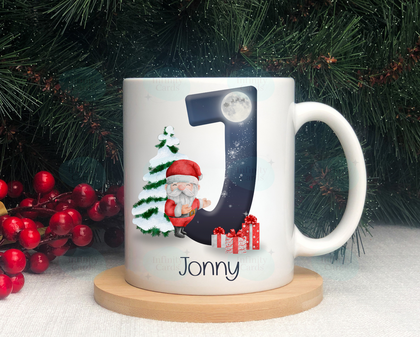 Personalised Initial Santa Mug
