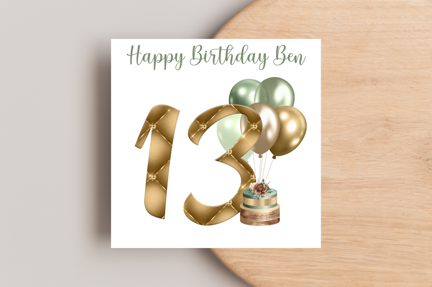 Personalised Golden Milestone Birthday Card