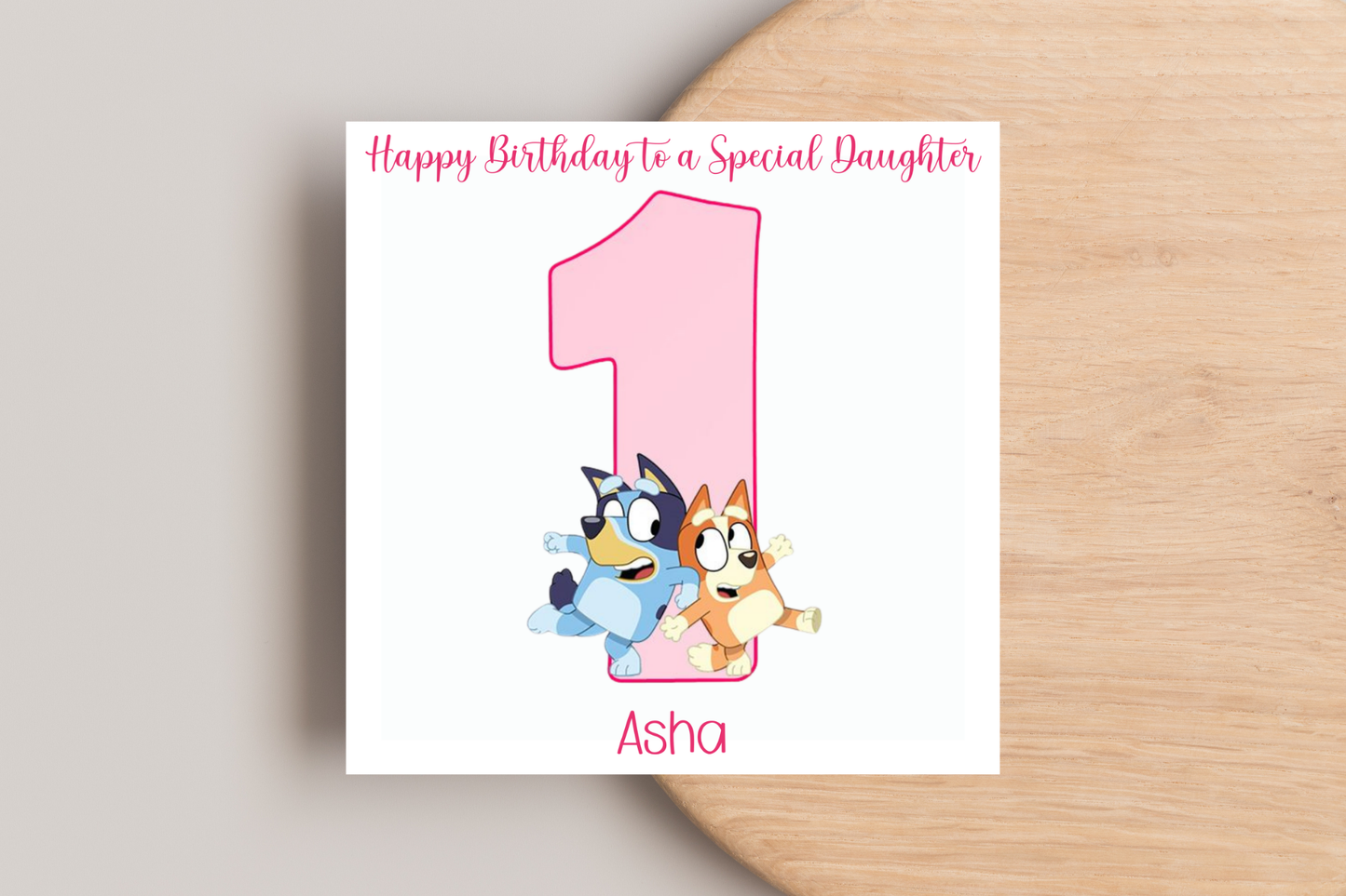 Personalised Bluey 1st Birthday Card