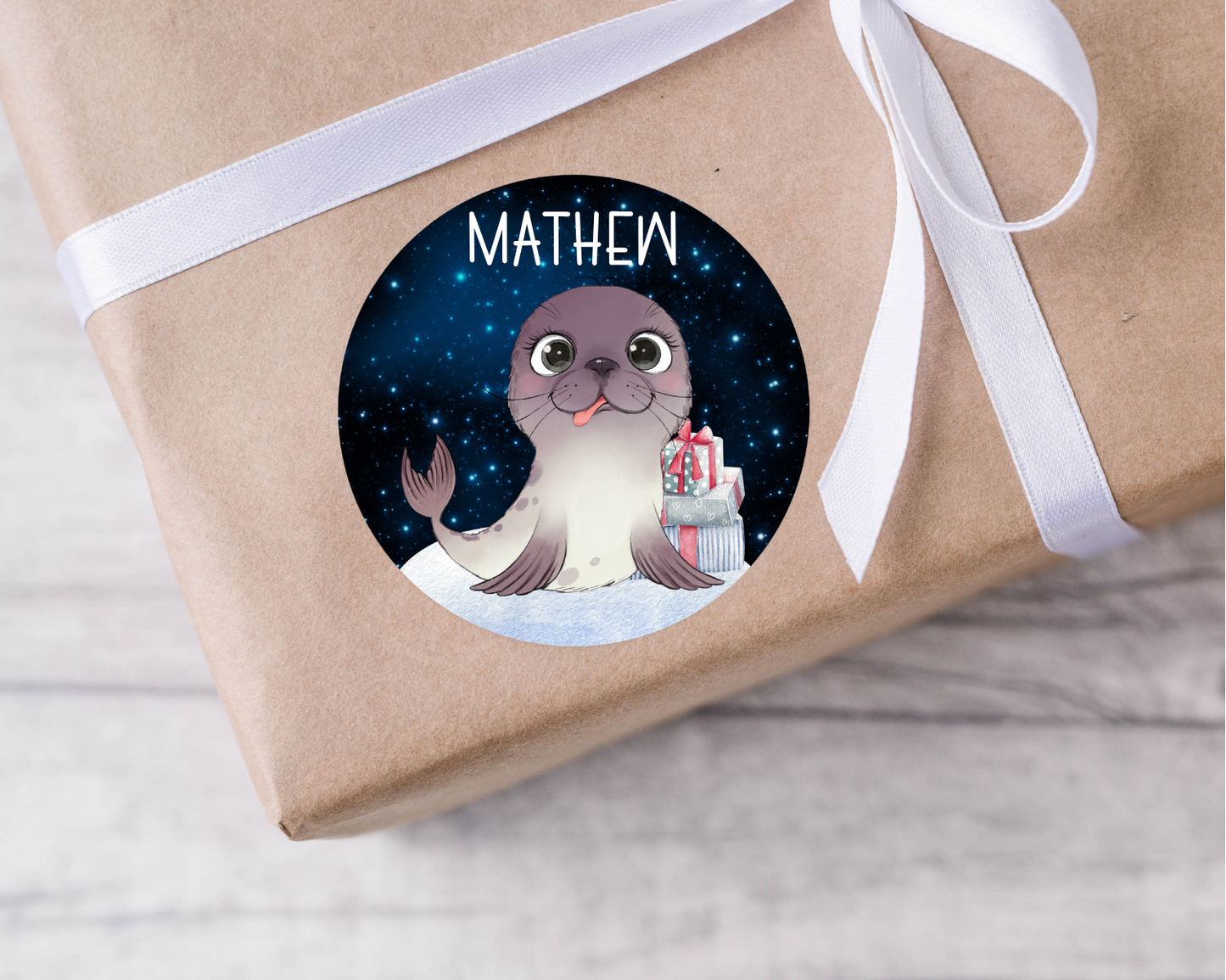 Personalised Sea Animal Christmas Present Labels