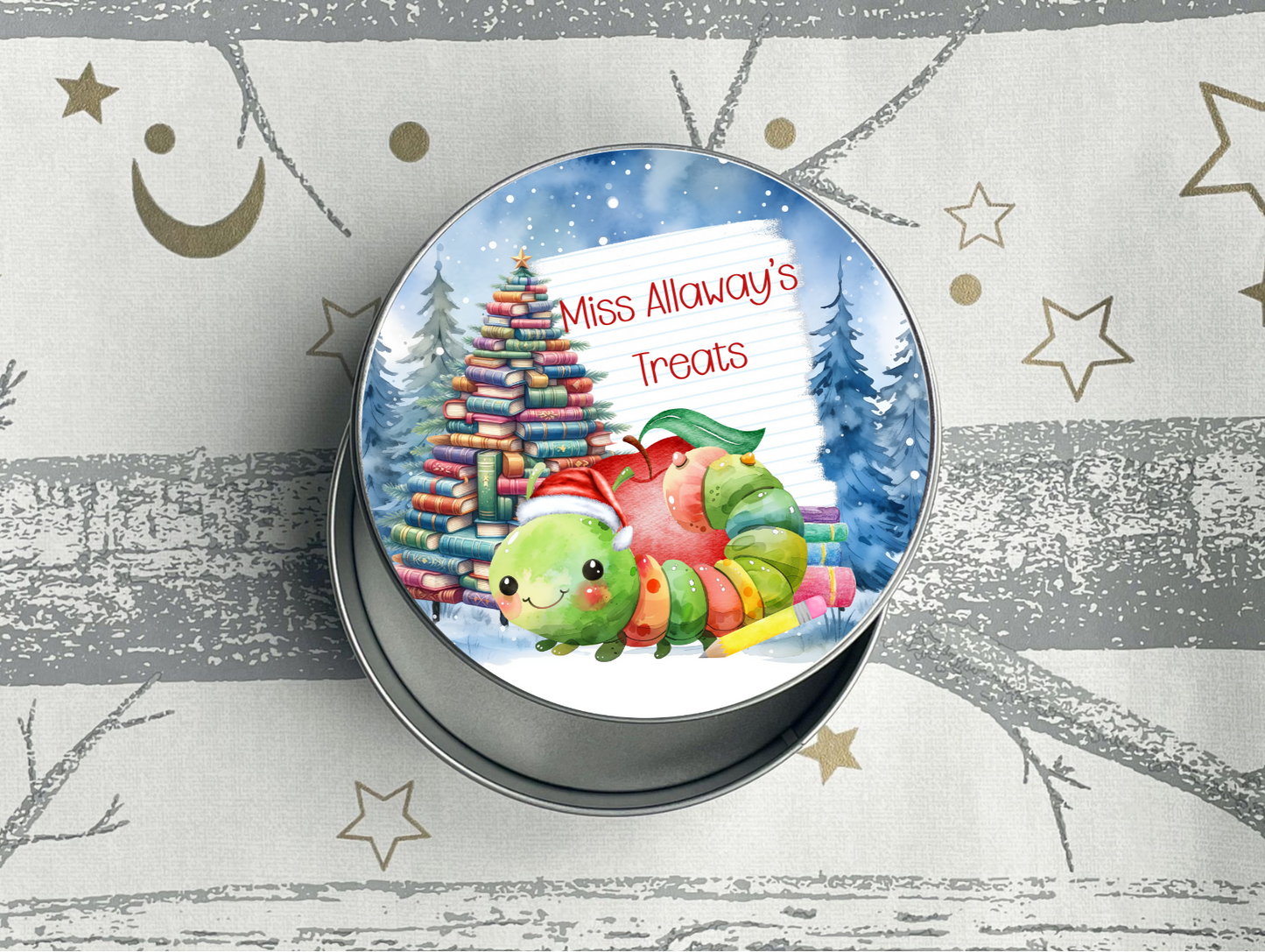 Personalised Teacher Christmas Treat Tin