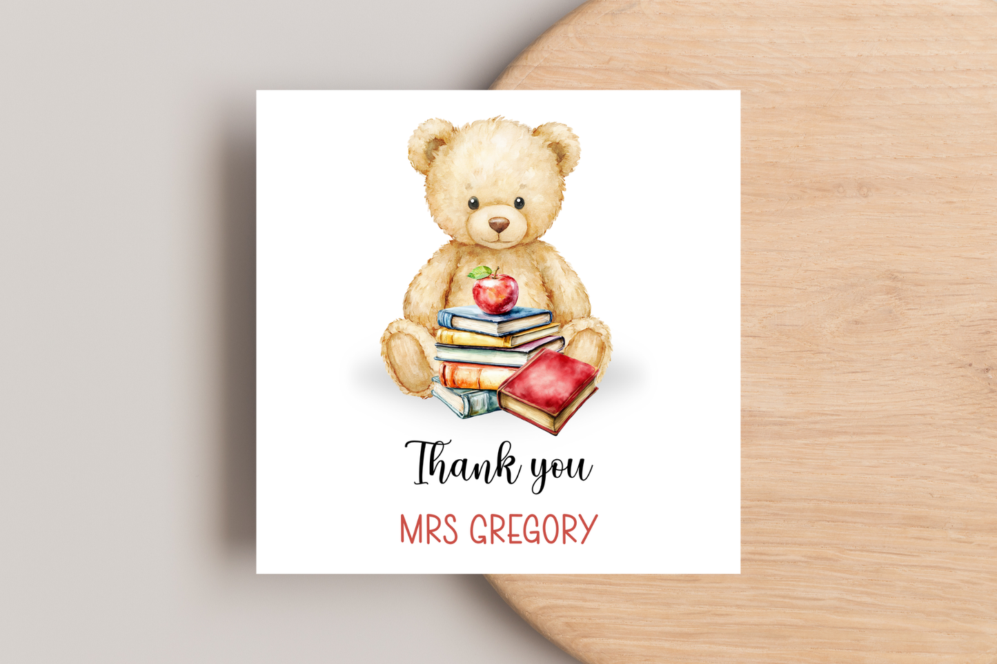 Personalised Bear Thank You Teacher Card
