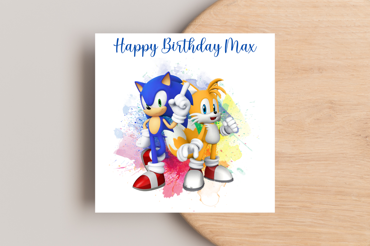 Personalised Sonic the Hedgehog Birthday Card