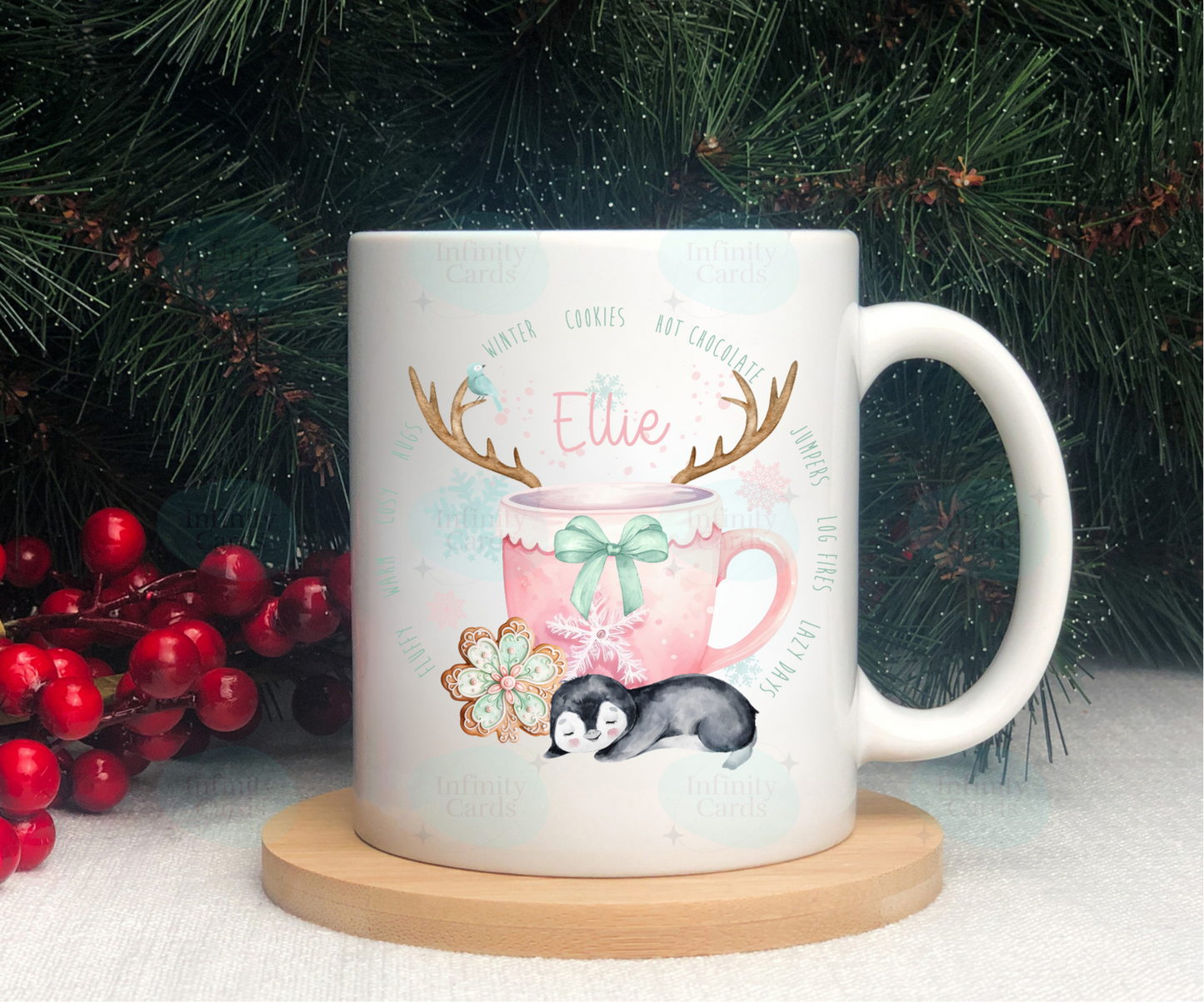 Personalised Winter Penguin Mug