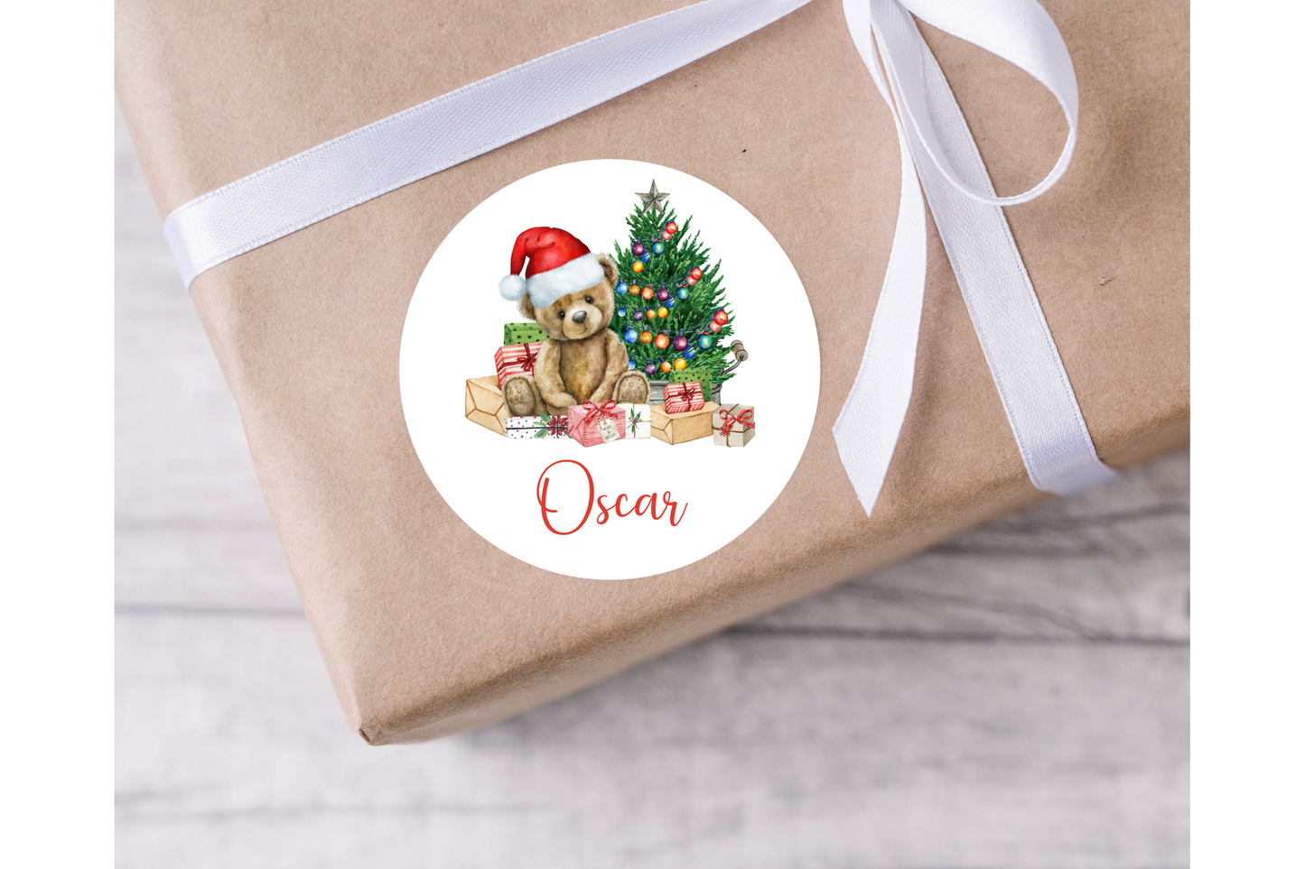 Teddy Bear Christmas Present Labels