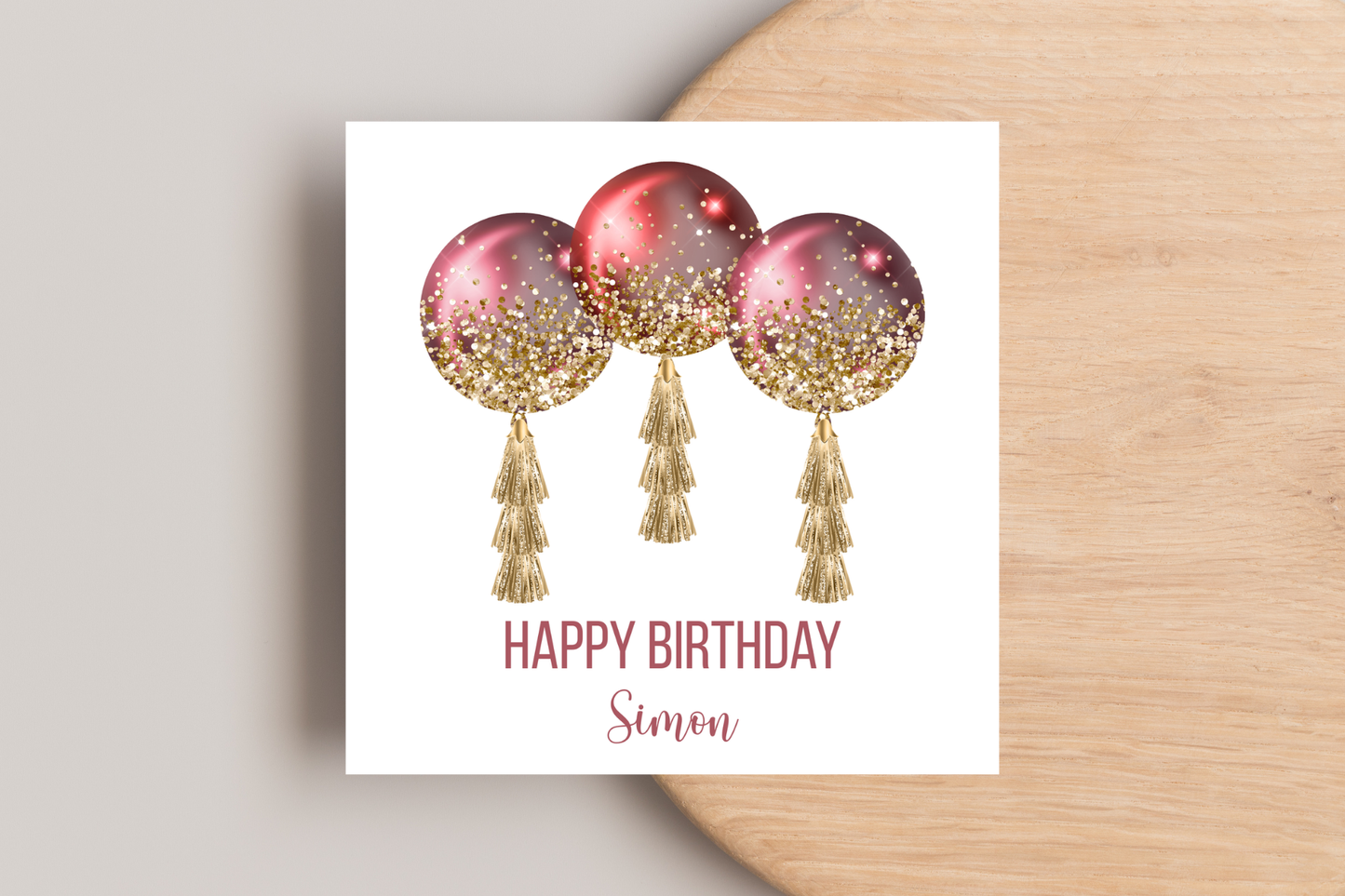 Personalised Red Balloons Birthday Card