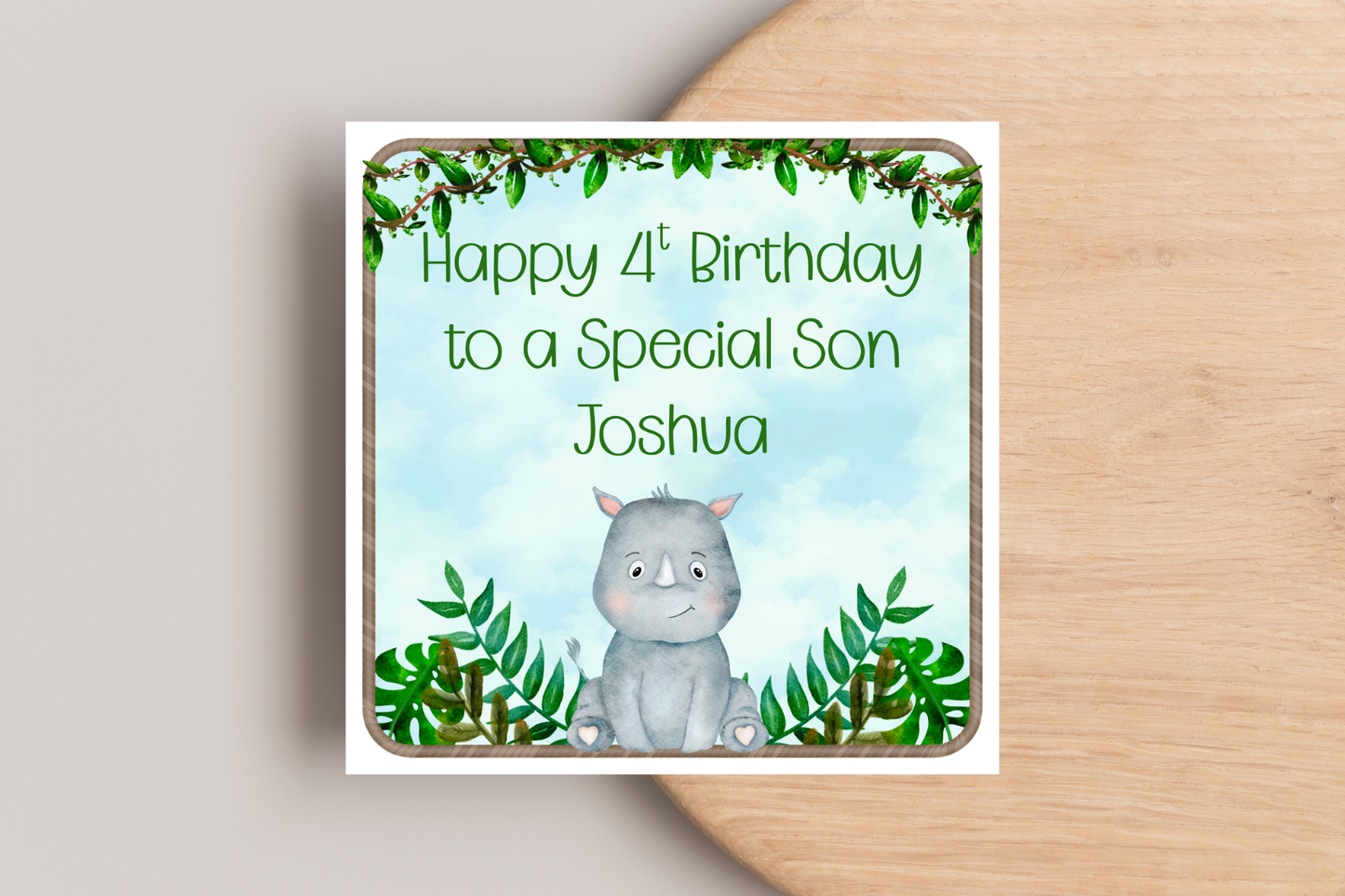 Personalised Jungle Animal Themed Birthday Card