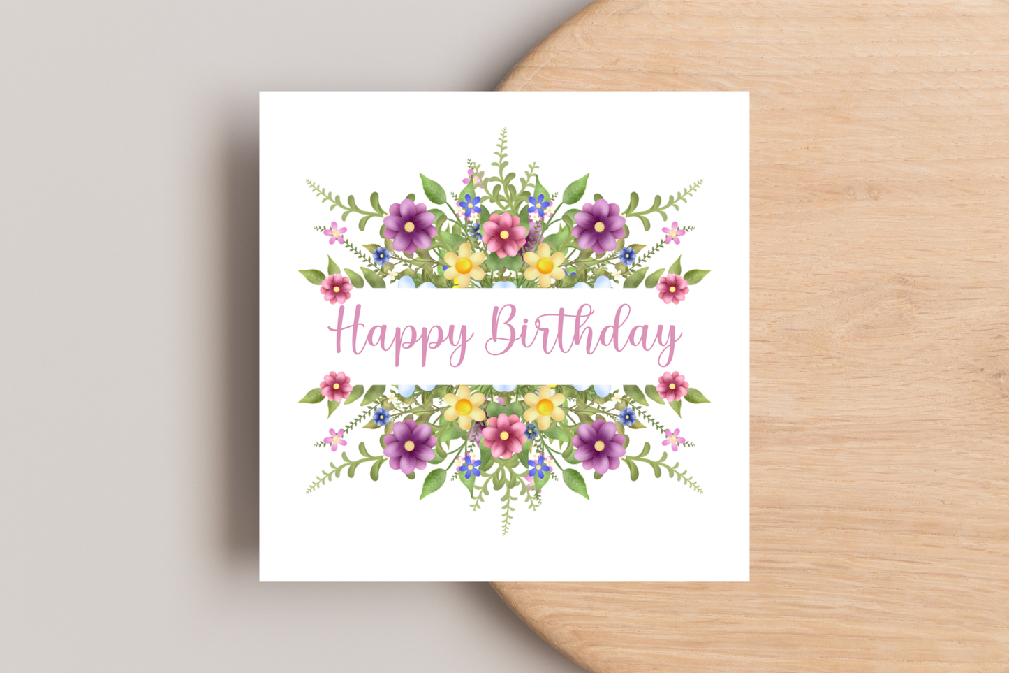 Floral Wreath Birthday Card