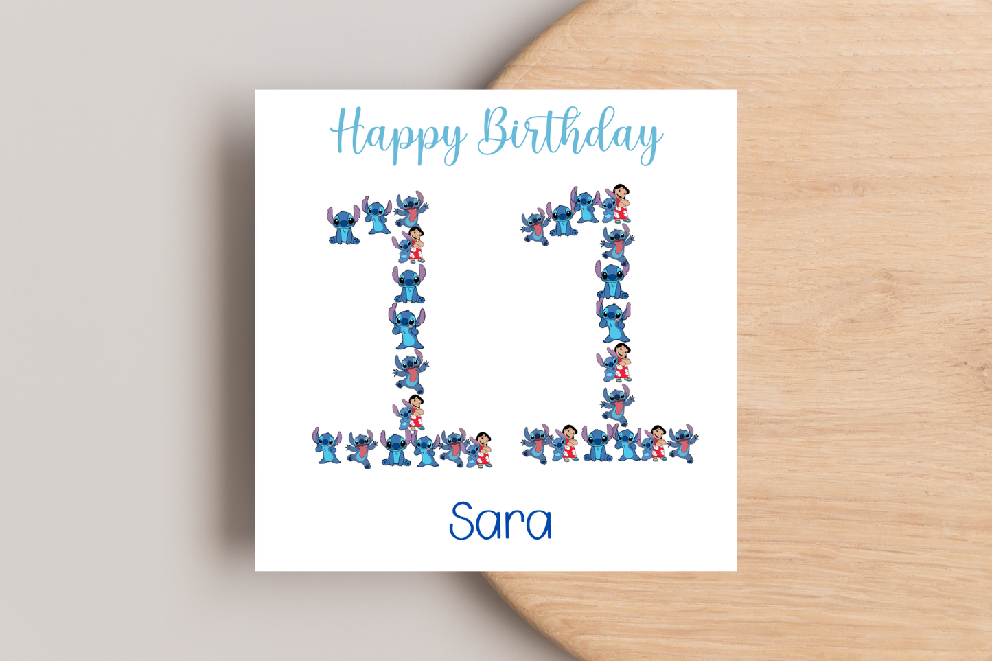 Stitch-Inspired 11th Birthday Card