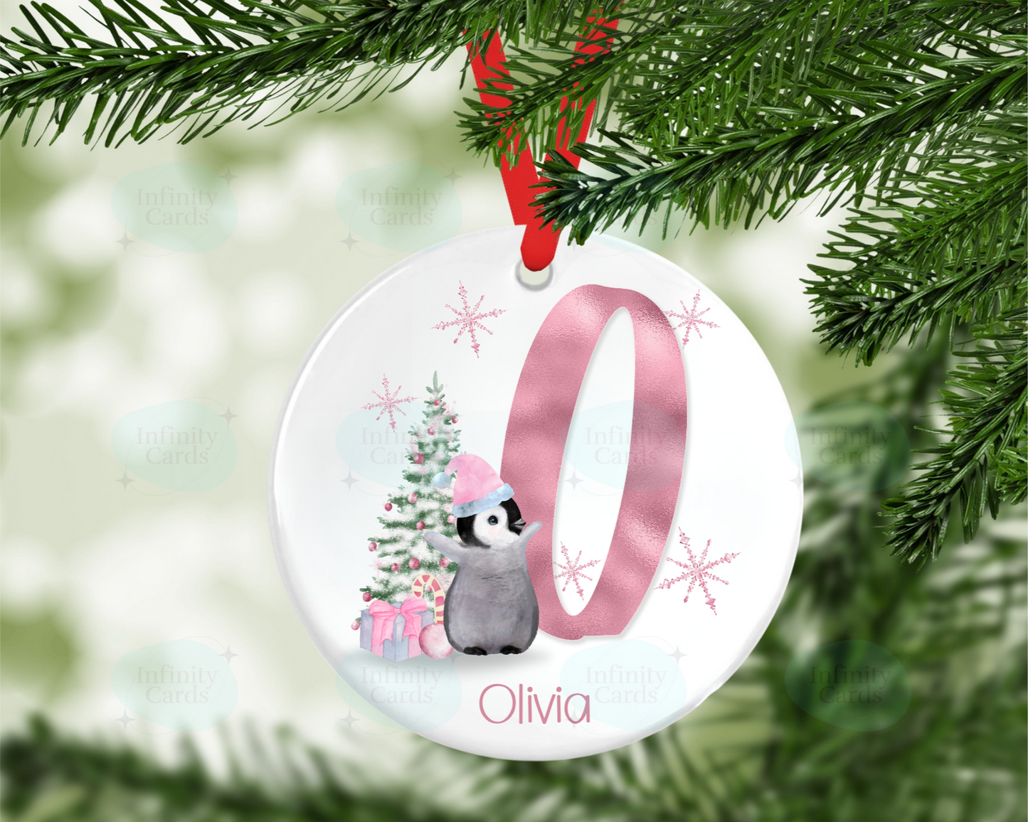 Penguin Initial Christmas Tree Decoration