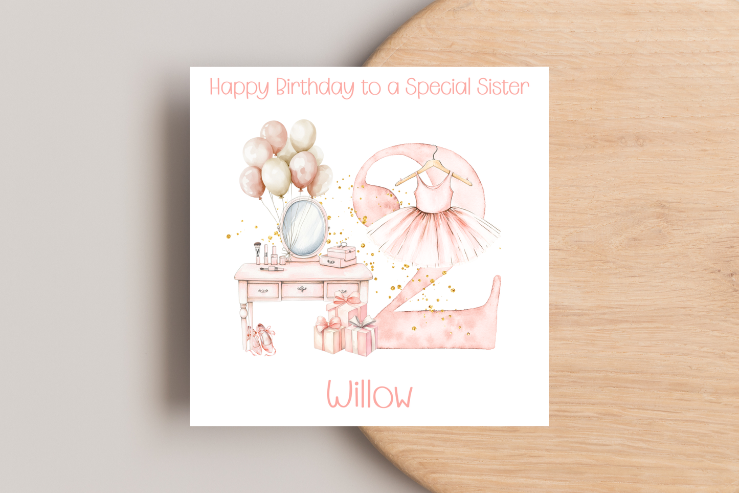 Personalised Ballerina 2nd Birthday Card