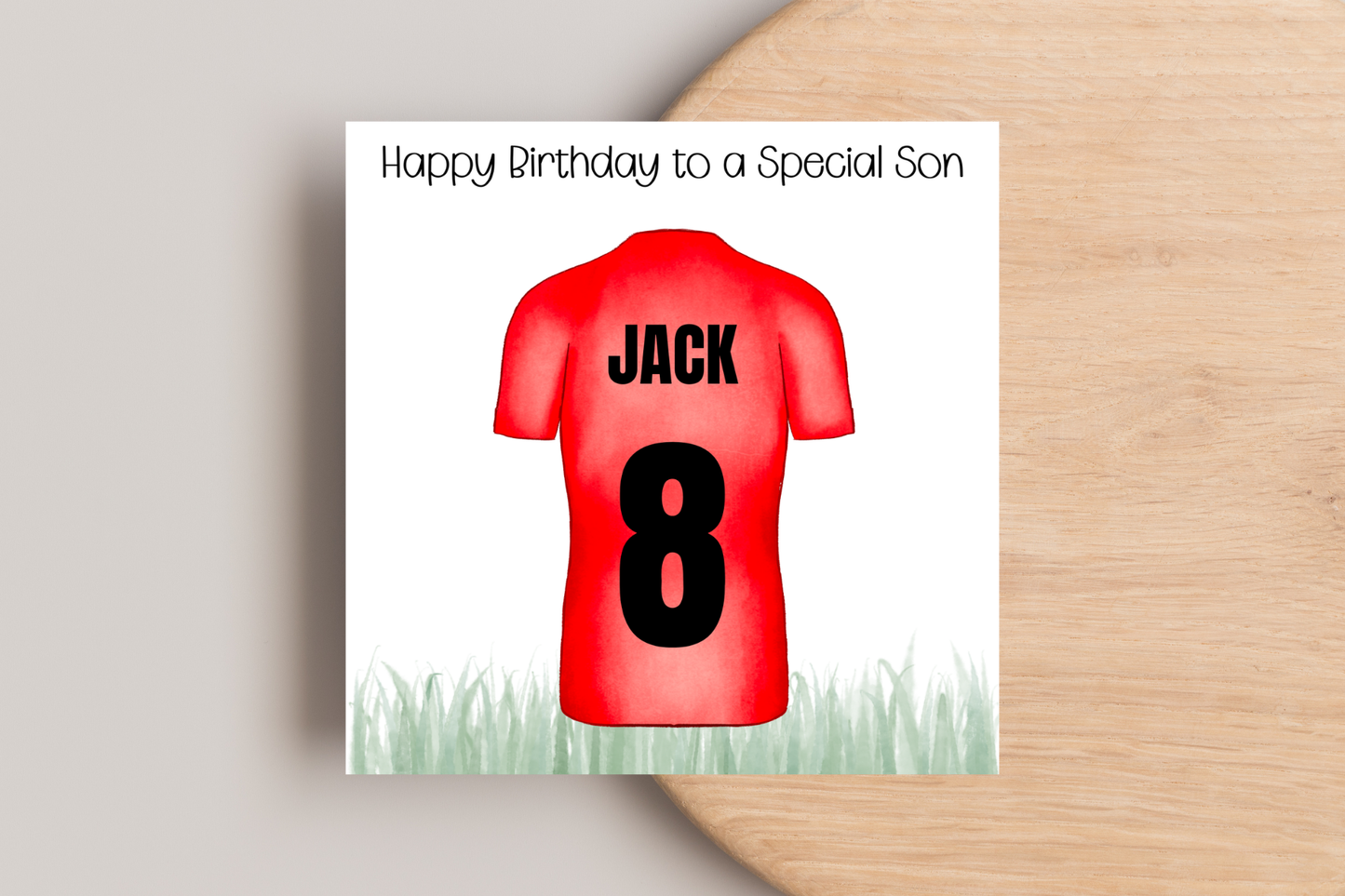 Personalised Football Shirt Name and Number Birthday Card