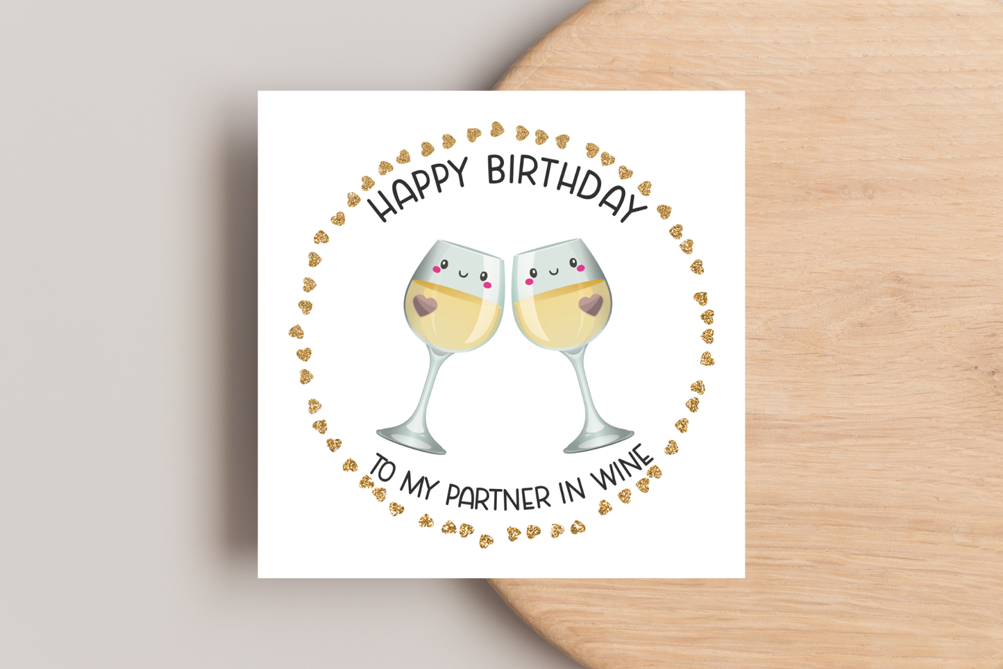 Partner in Wine Birthday Card