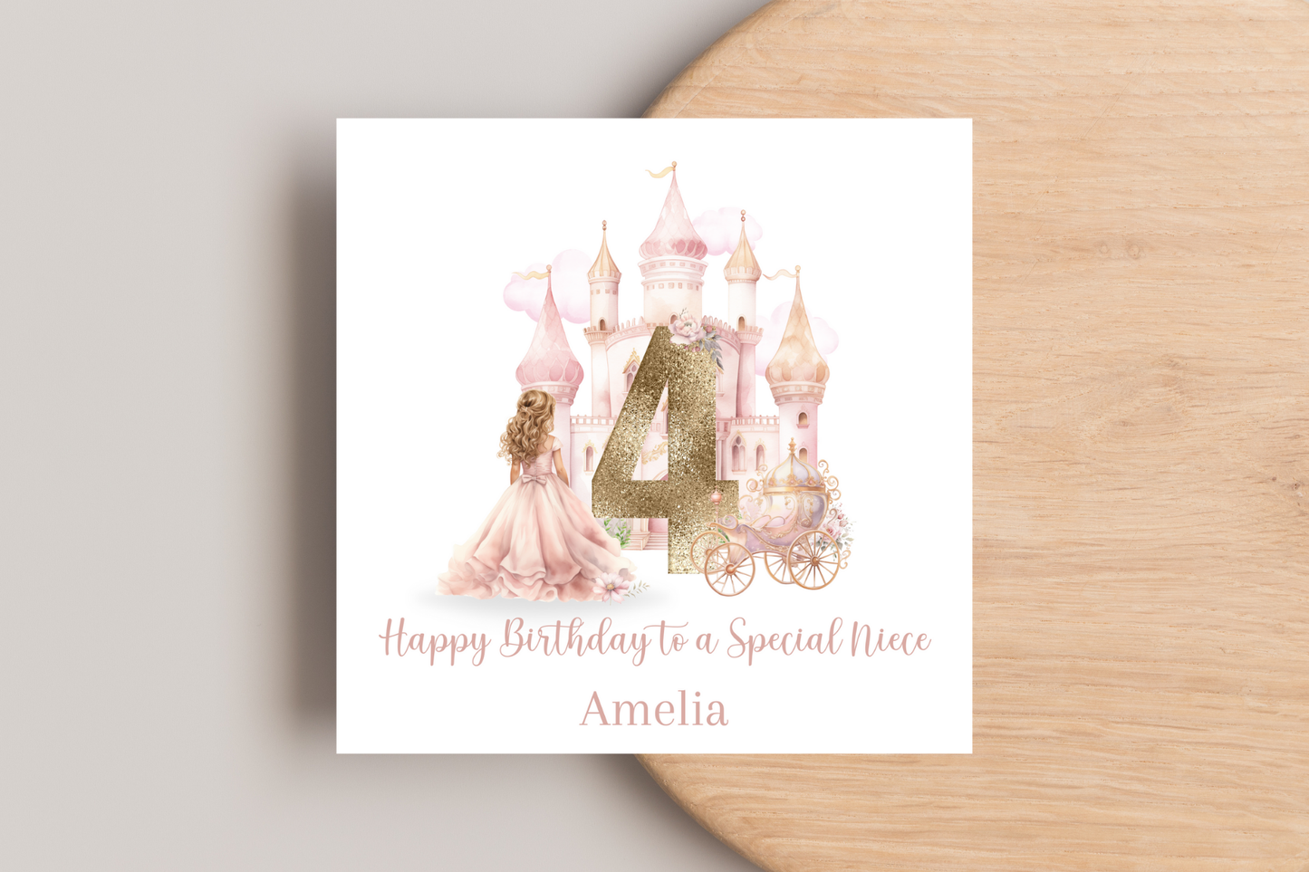 Personalised Princess Numbered Birthday Card