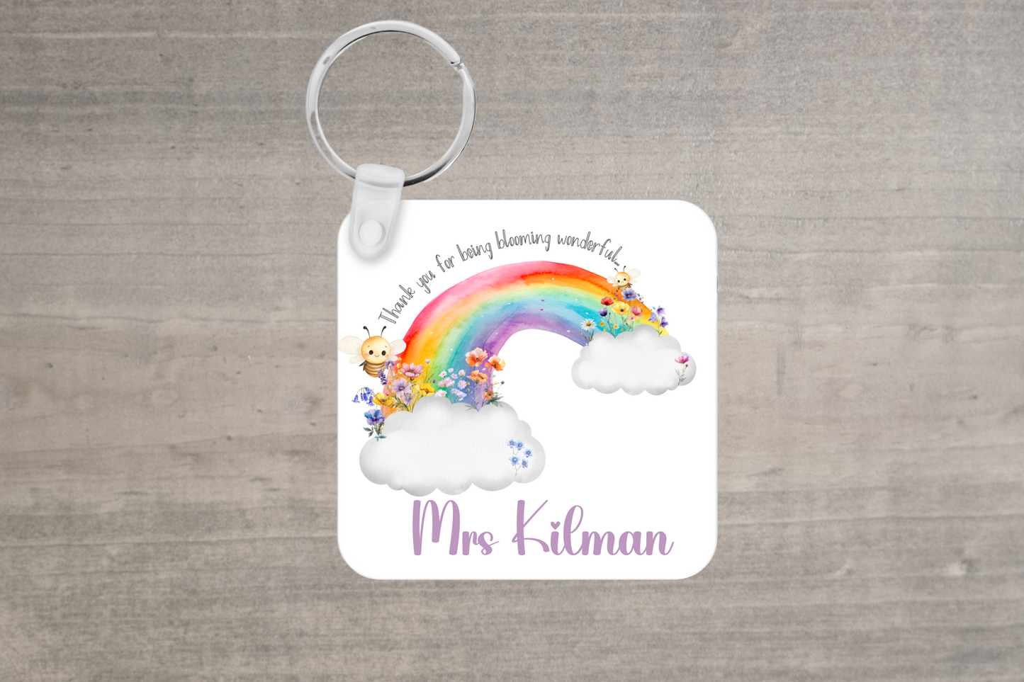 Thank You Teacher Personalised Keyring Gift