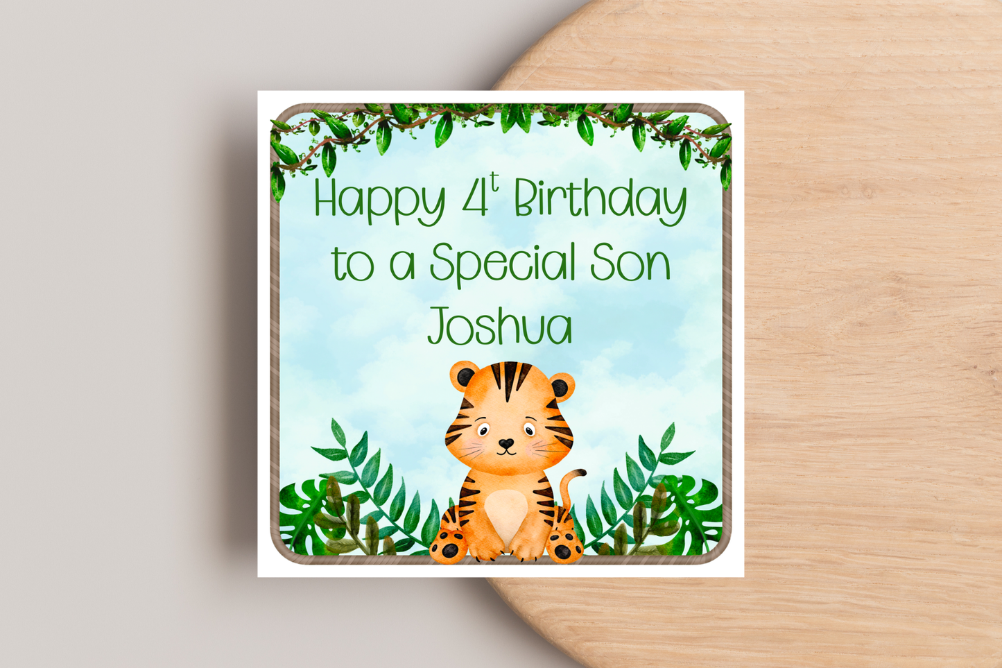 Personalised Jungle Animal Themed Birthday Card