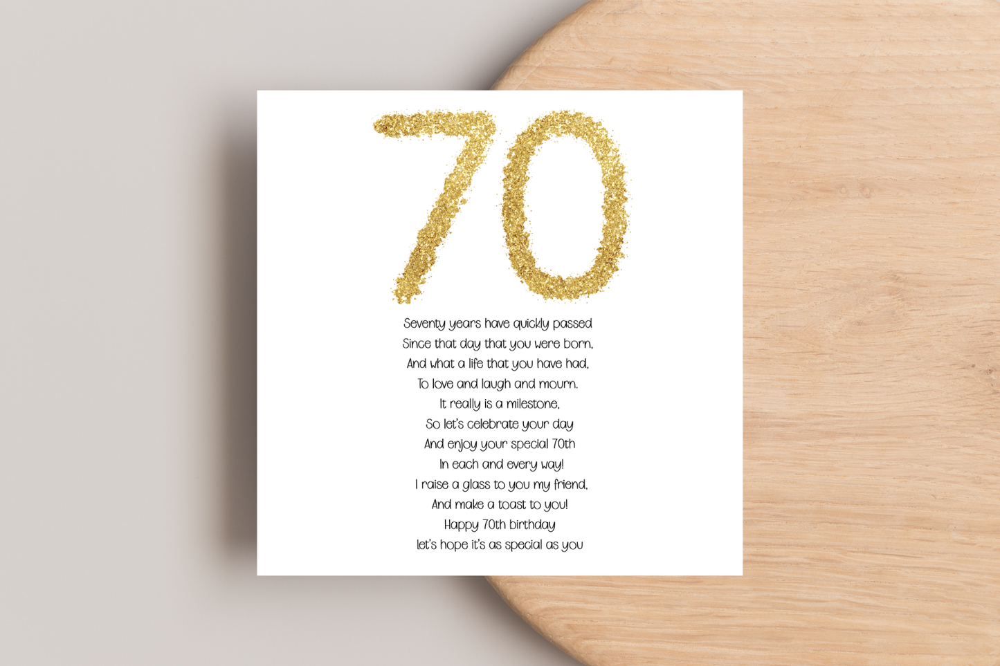 70th Birthday Card for him