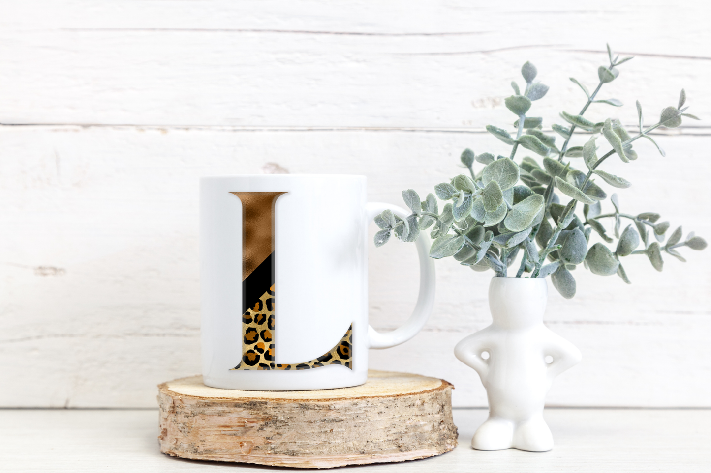 Personalised Initial Leopard Print Mug