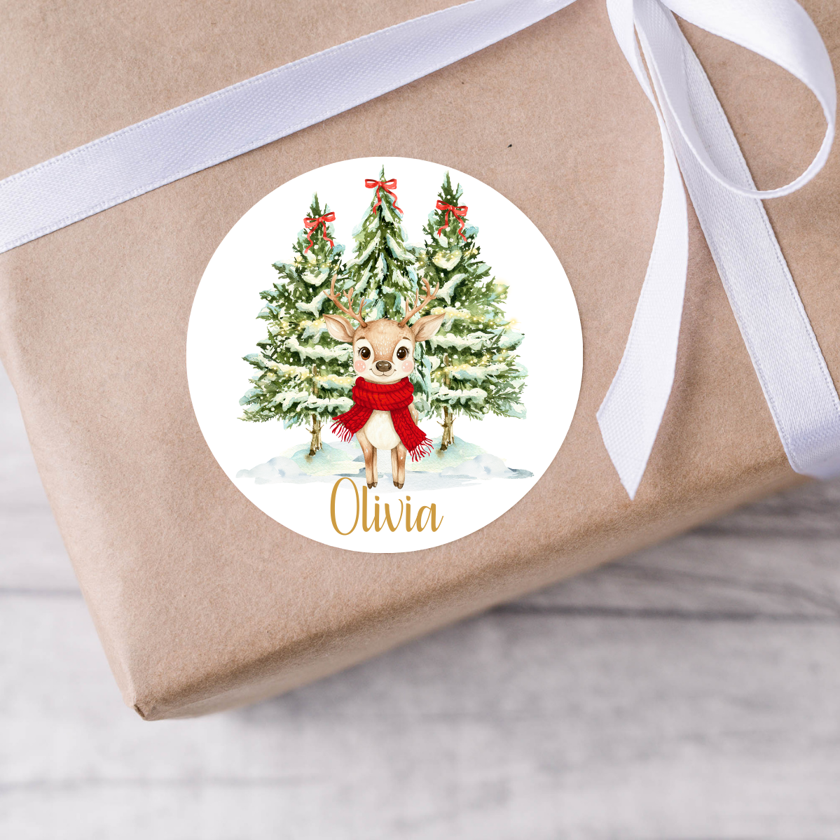 Personalised Reindeer Christmas Present Labels