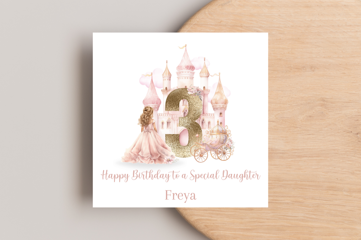 Personalised Princess Numbered Birthday Card