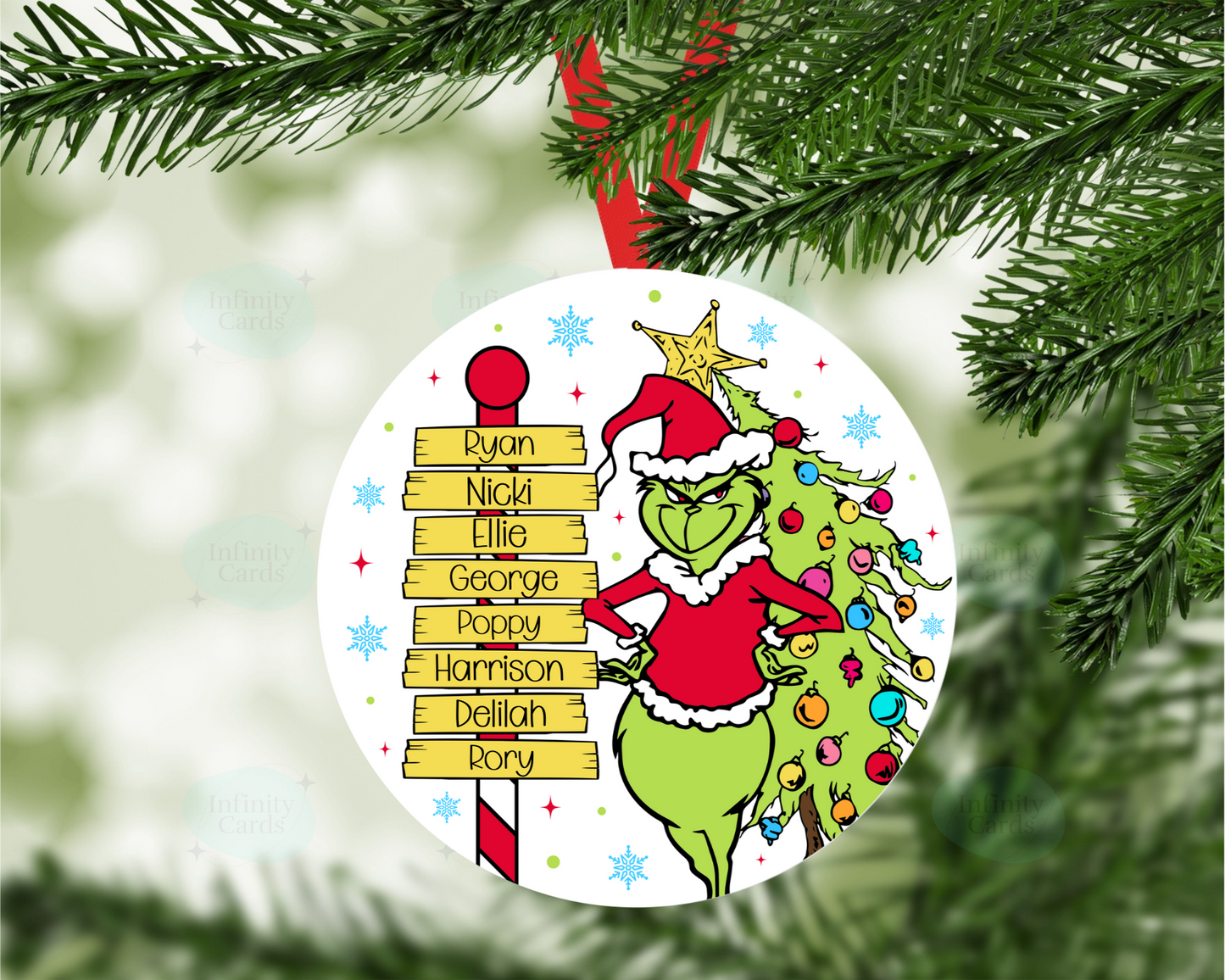 PersonalisedThe Grinch Family Christmas Tree Decoration
