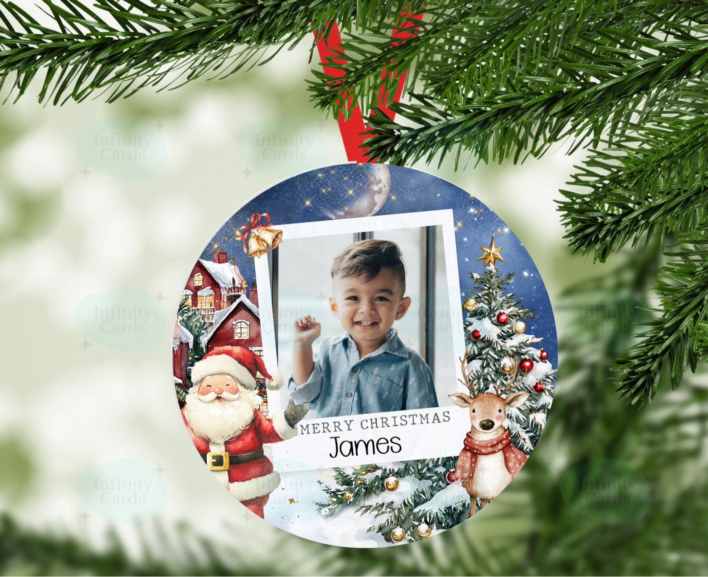 Personalised Family Photo Christmas Tree Decoration