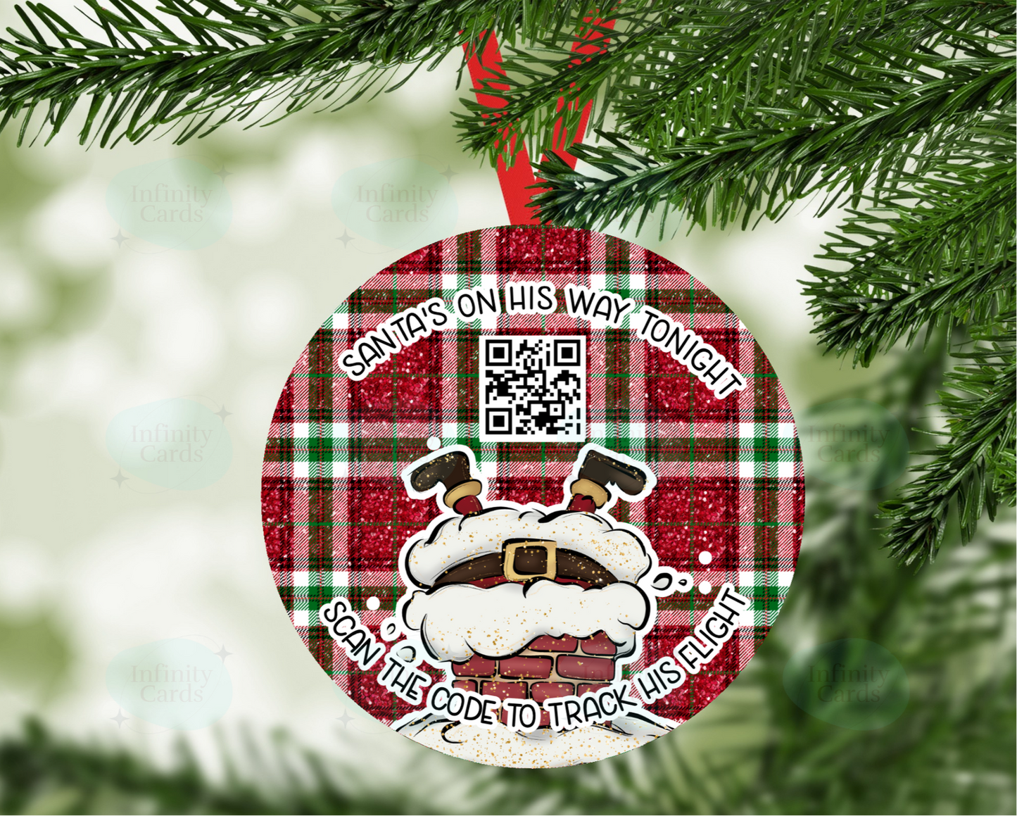 Track Santa Christmas Hanging Decoration