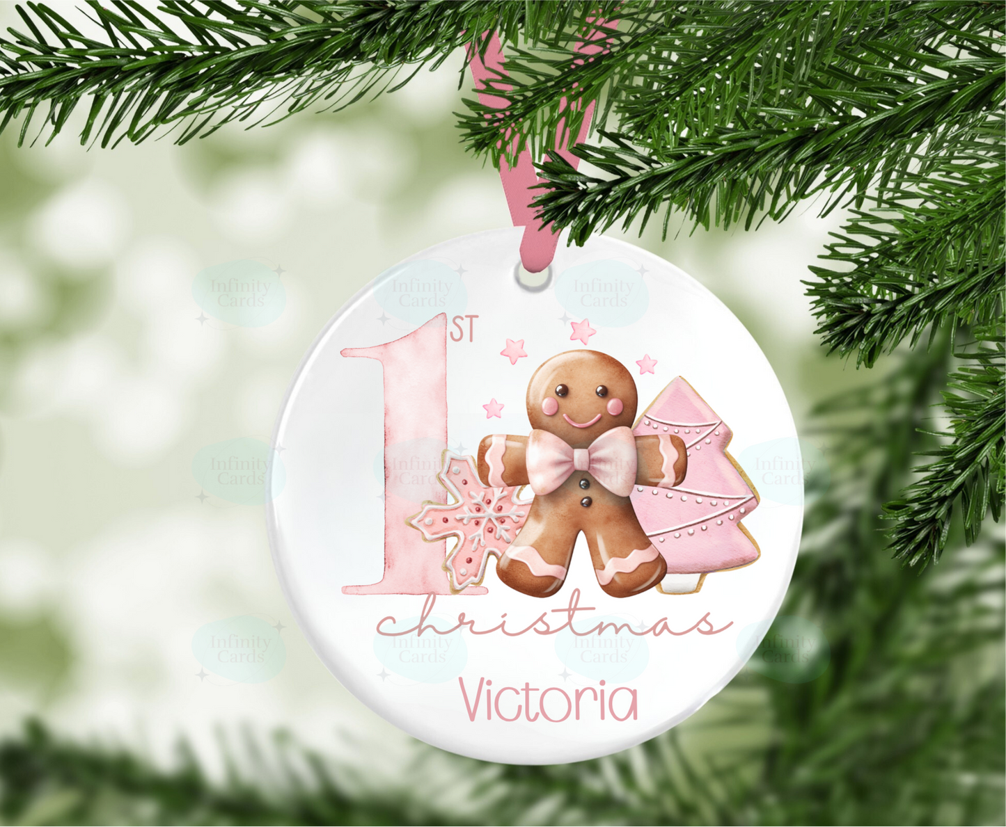 Gingerbread 1st Christmas Personalised Christmas Bauble