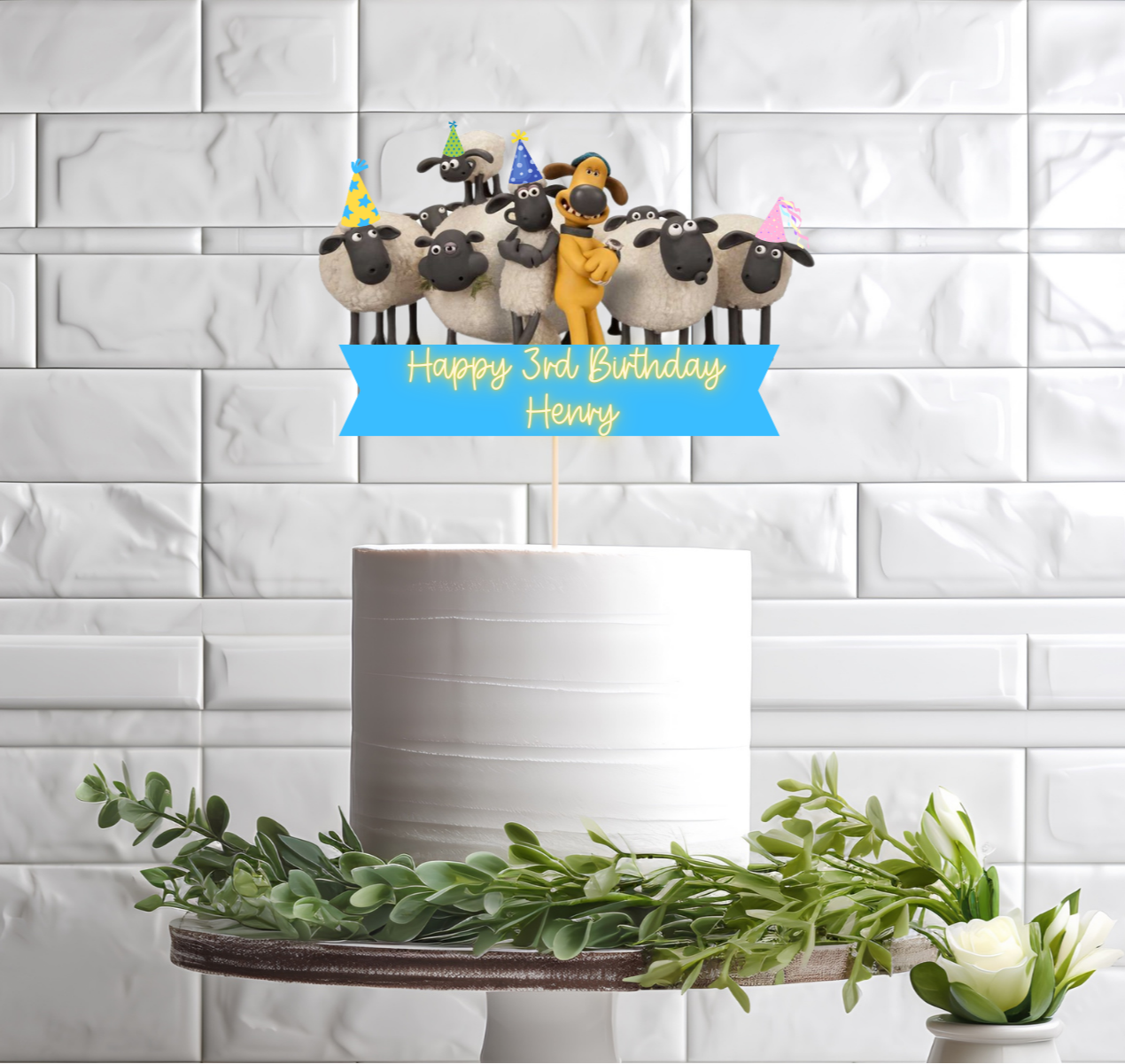 Personalised Shaun the Sheep Cake Topper