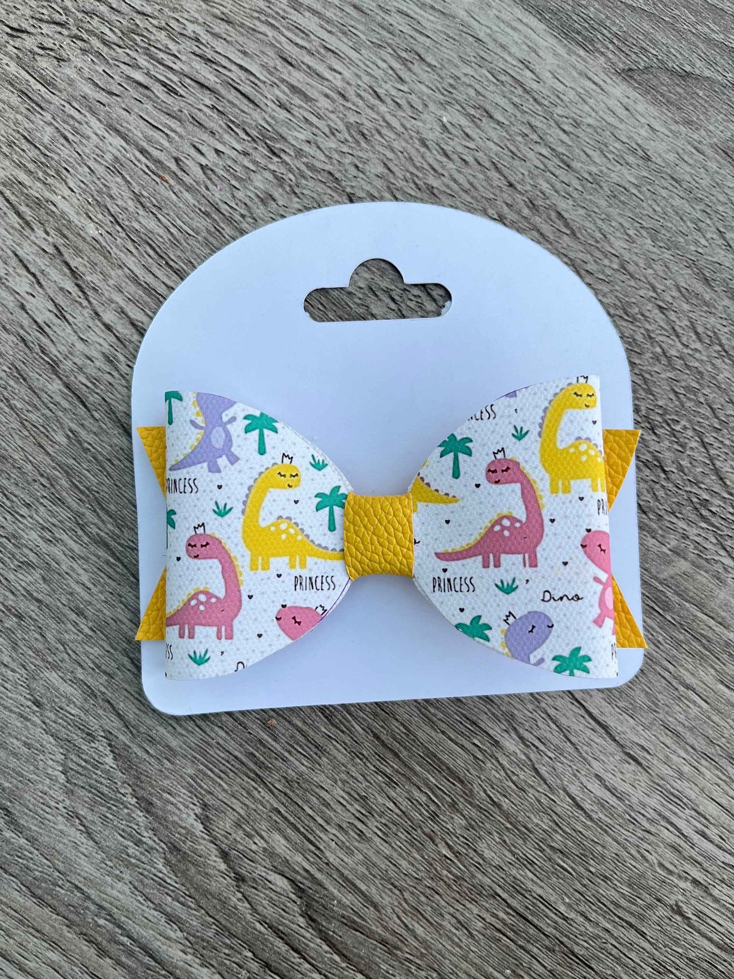 Dinosaur Princess Girls Hair Bow