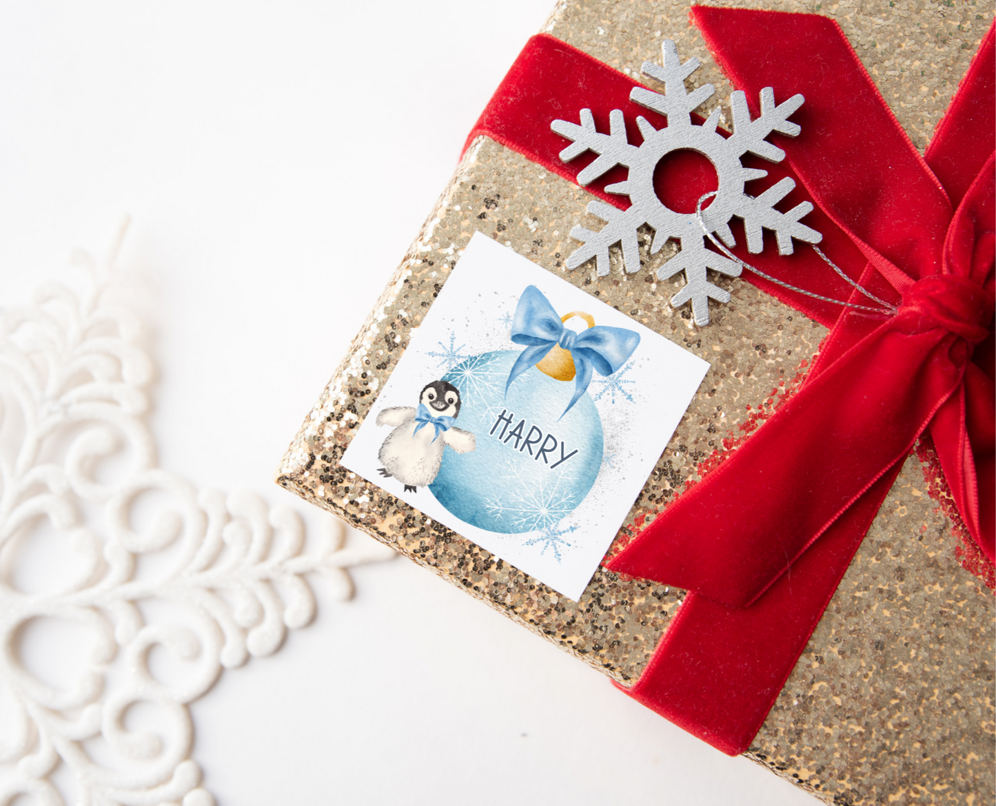 Personalised Christmas Bauble Christmas Present Labels