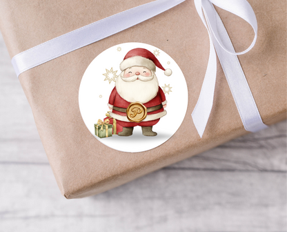 Initial Santa Christmas Present Labels