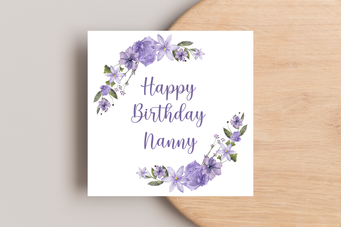 Personalised Flower Wreath Birthday Card