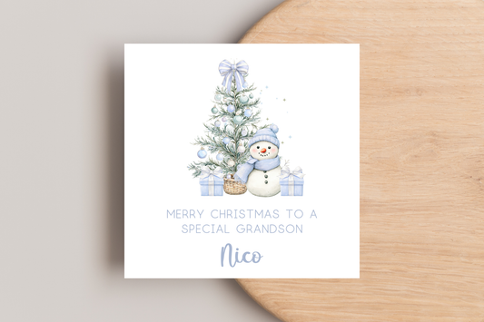 Personalised Snowman Christmas Card